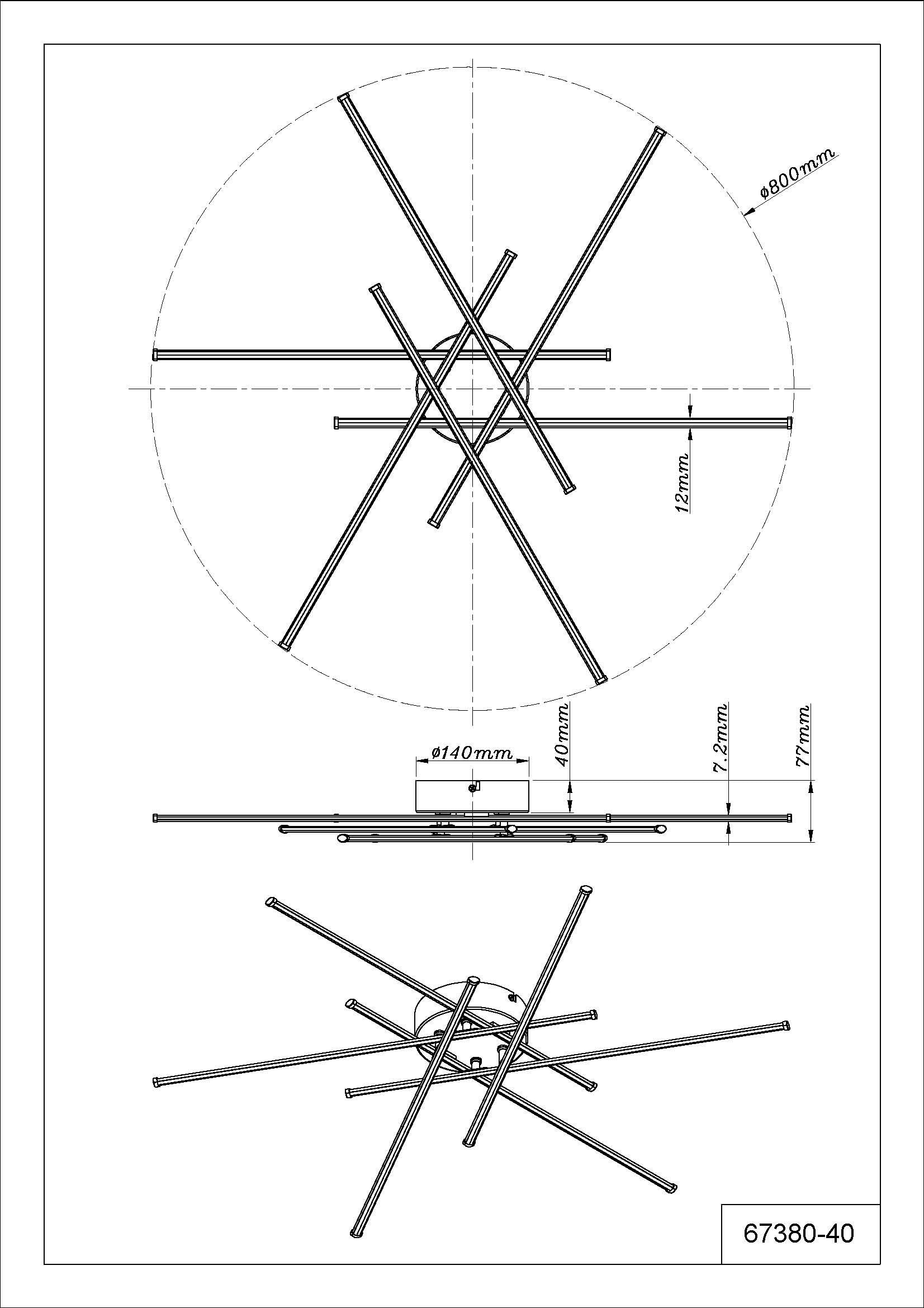 GLOBO LIGHTING Deckenleuchte »LAWSON« LED-Modul 1 Stk. Warmweiß Deckenlampe Wohnzimmer-Leuchte Schlafzimmer-Leuchte Flur Küche