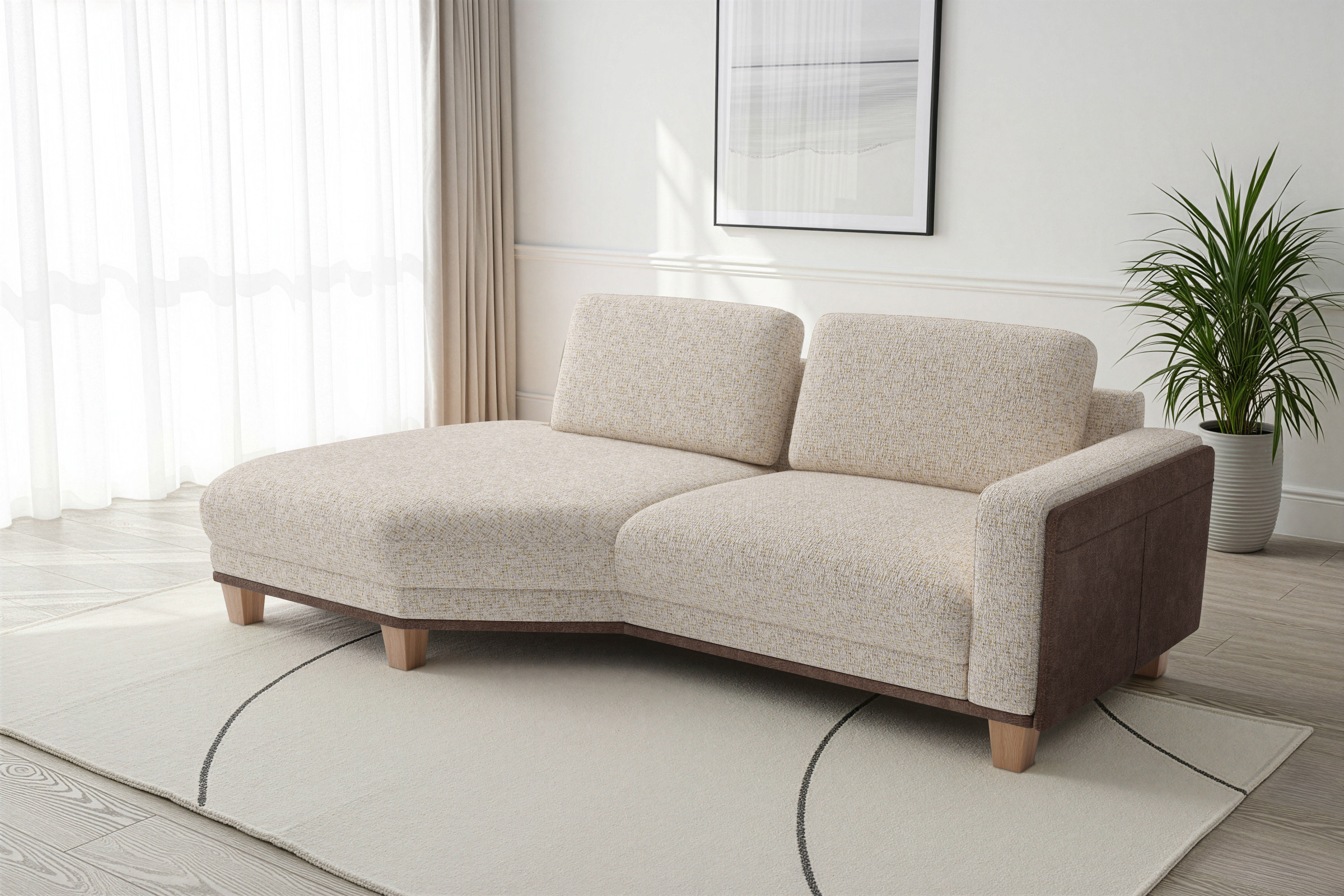 sit&more Ecksofa "Concept" Modernes Sofa in drei Fußfarben zur Auswahl