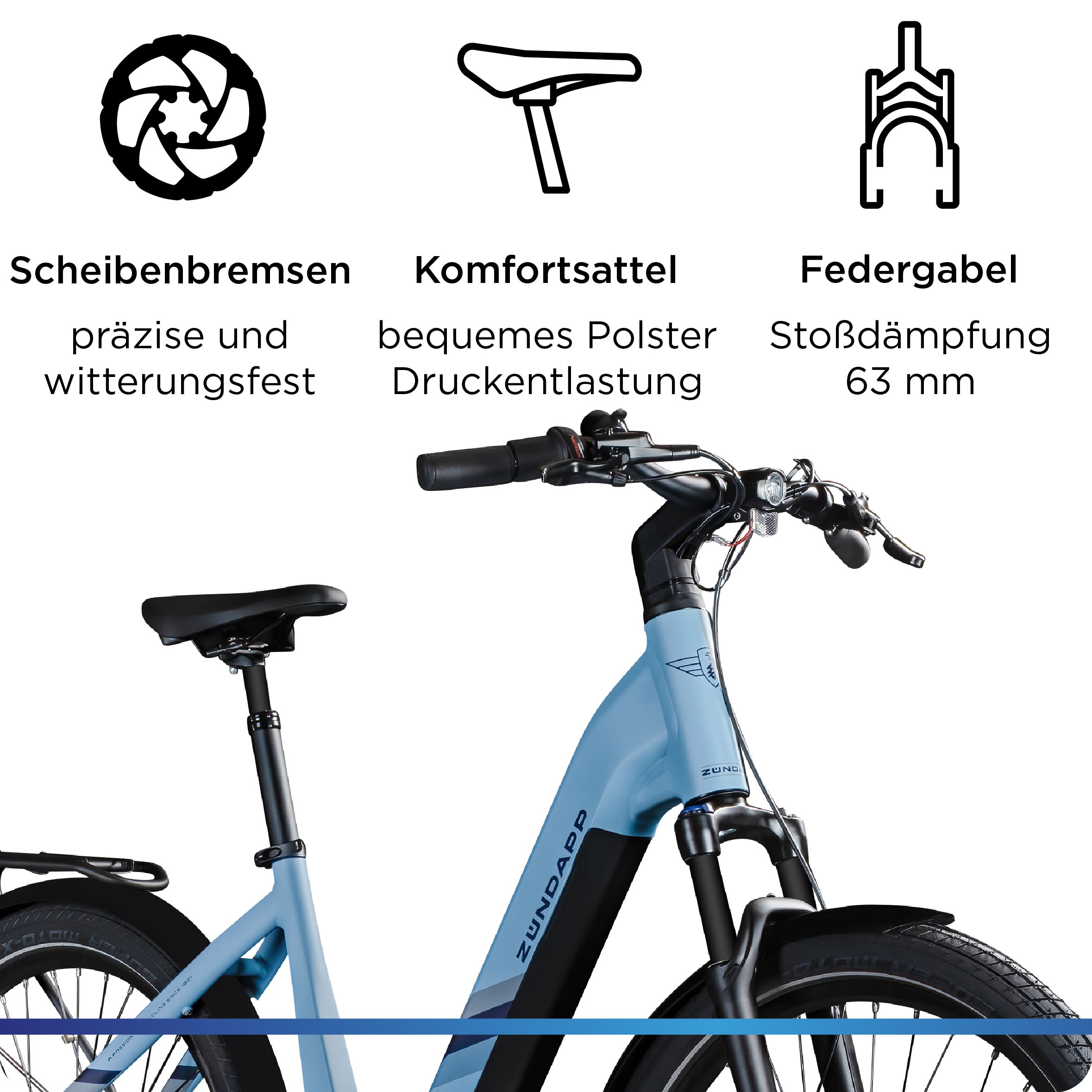 Zündapp E-Bike »X800«, 7 Gang, Mittelmotor 250 W
