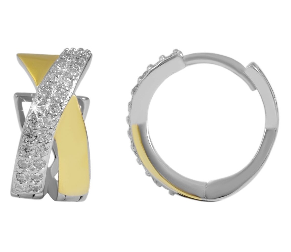 Adelia´s Paar Creolen "Damen Ohrringe – Creole aus 925 Silber mit Zirkonia" günstig online kaufen