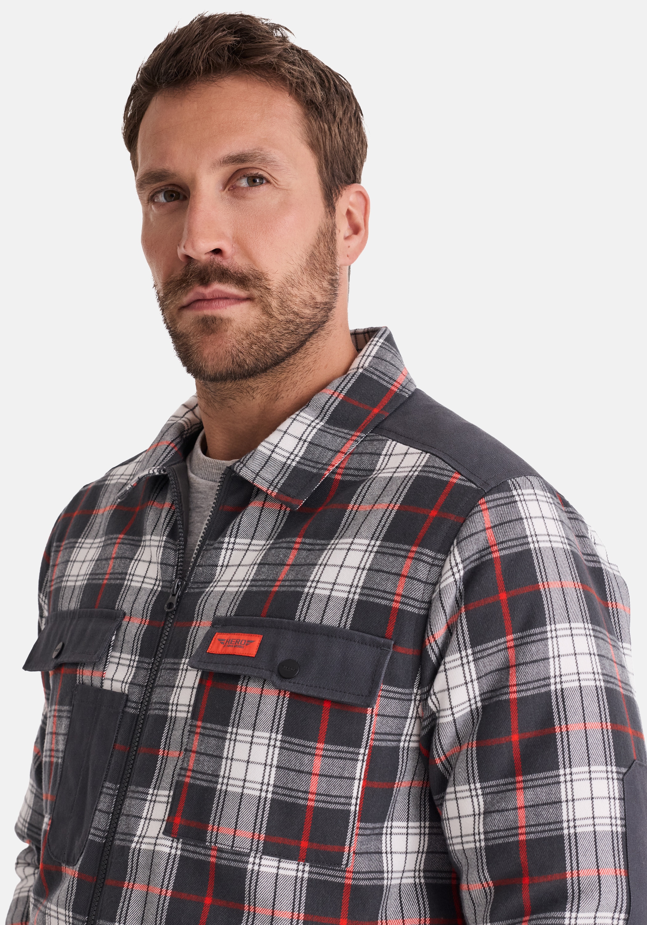 HERO by John Medoox Flanellhemd »JORIS Hemdjacke Overshirt« Hemdjacke Overshirt für Herren