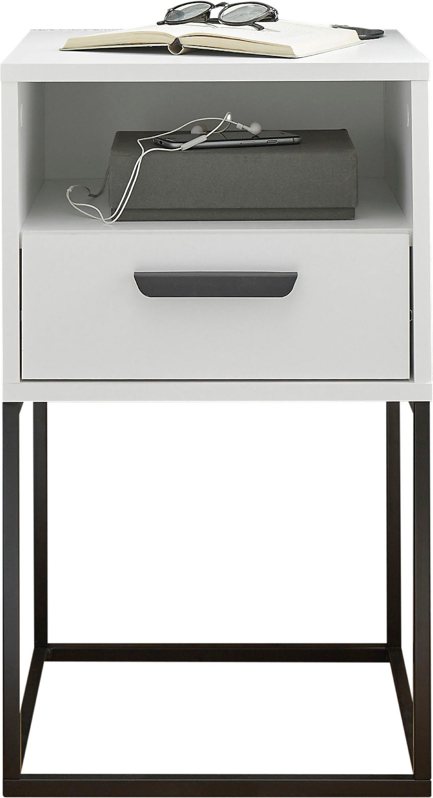 Schlafkontor Nachtkommode »Cudro Nachttisch auf Fußgestell« mit einem offenen Fach für schnellen Zugriff