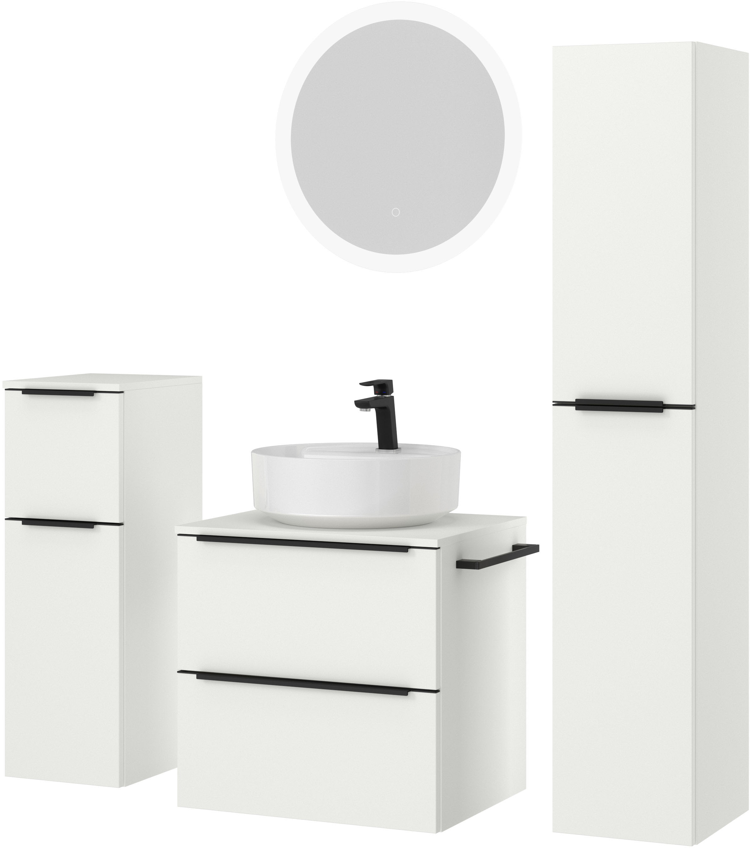 nobilia® Badmöbel-Set »Alvene« vormontiert, mit Soft-Close, 4 Stk. tlg.