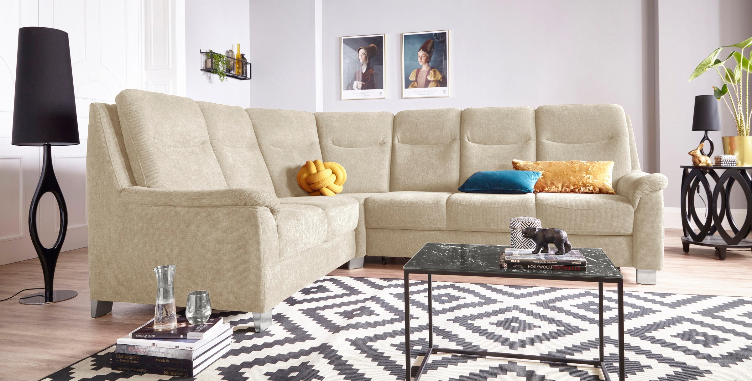 sit&more Ecksofa "Boccaccio L-Form" mit Federkern und Kopfteilverstellung, wahlweise mit Schlaffunktion