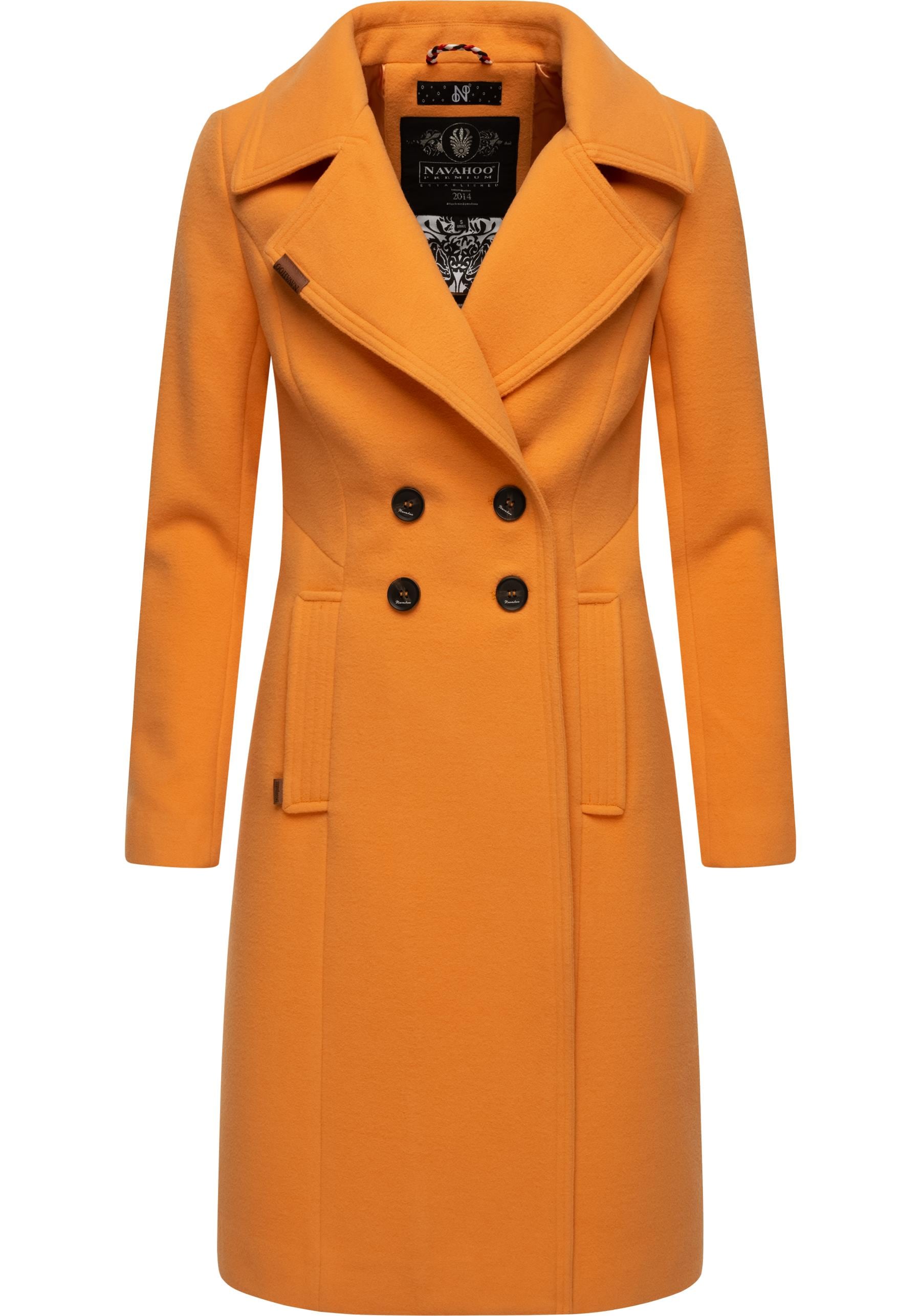 Navahoo Wintermantel "Wooly", edler Damen Trenchcoat in Wollmantel-Optik