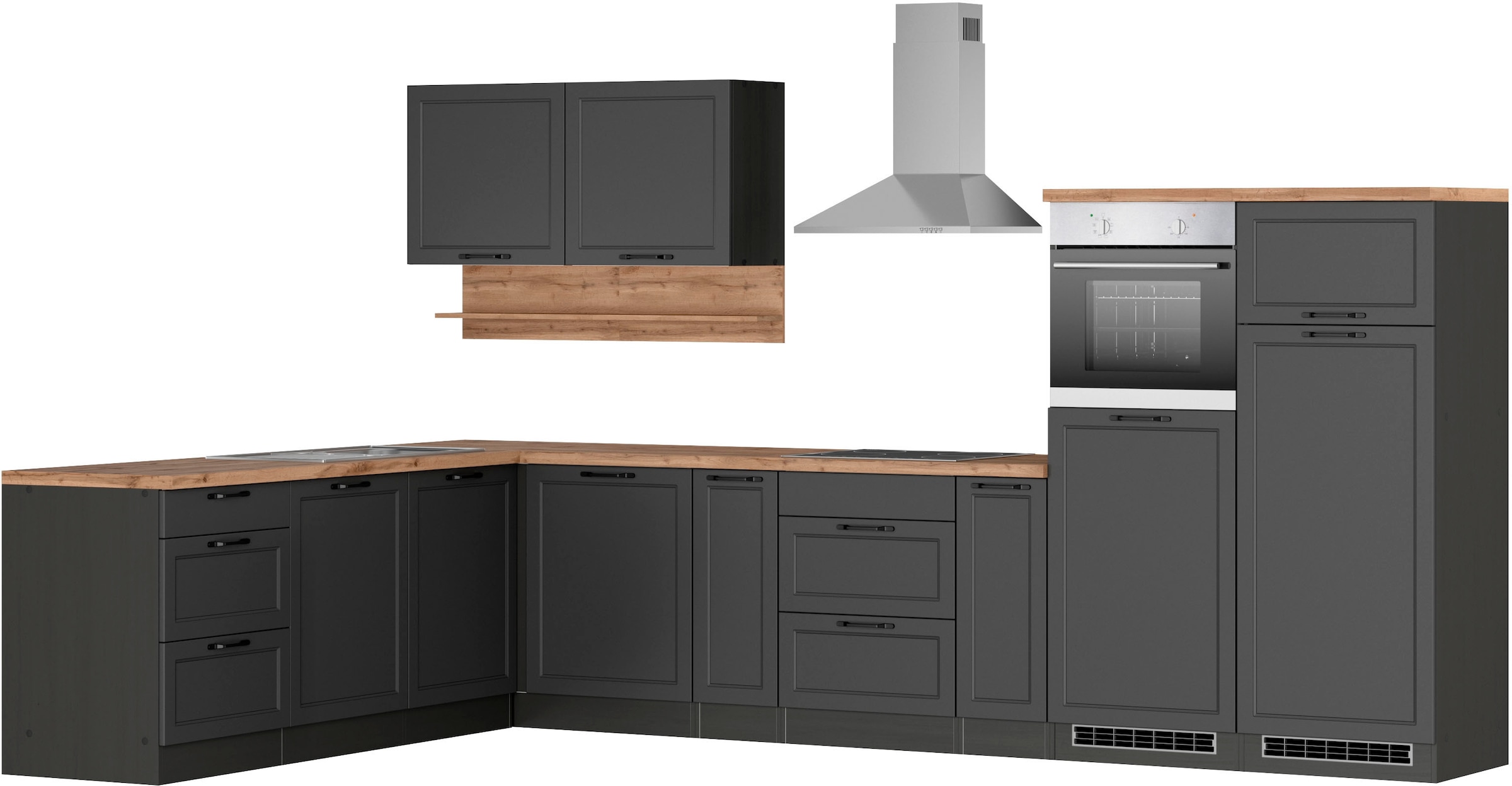 KOCHSTATION Winkelküche "KS-Lana" Stellbreite 240/360 cm, wahlweise mit E-Geräten