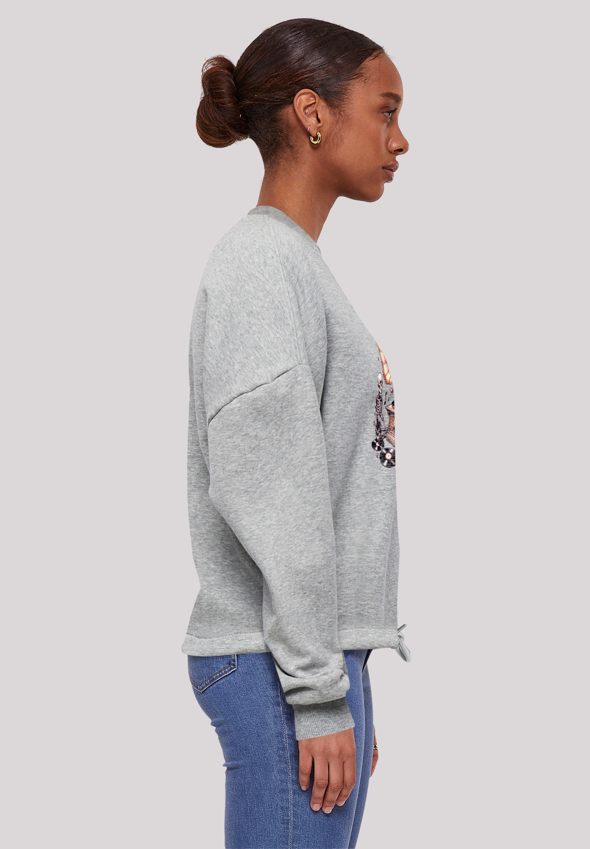 F4NT4STIC Sweatshirt »Gothic Skeleton Vintage Plattenspieler«, Premium Qualität