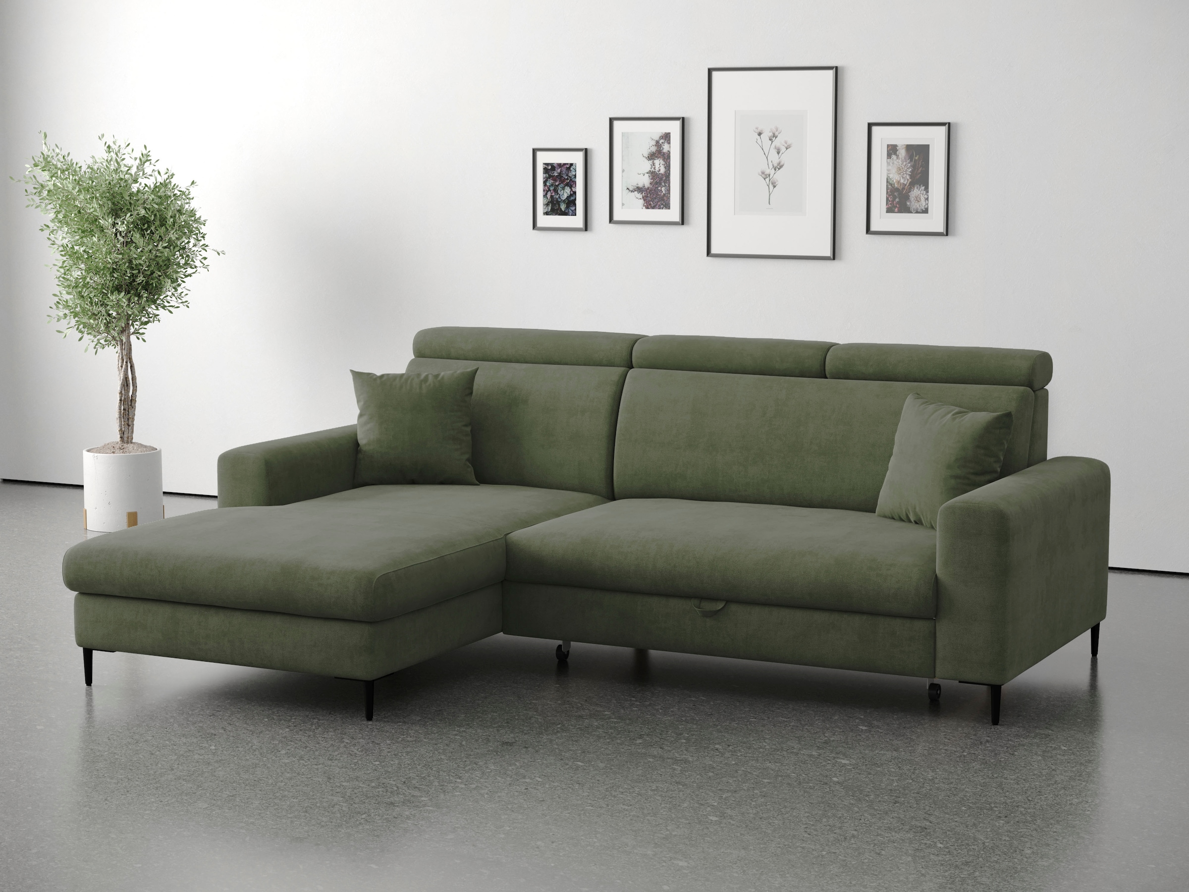 Trends by HG Ecksofa "Nizza, L-Form, B: 250cm" mit Schlaffunktion und Bettkasten