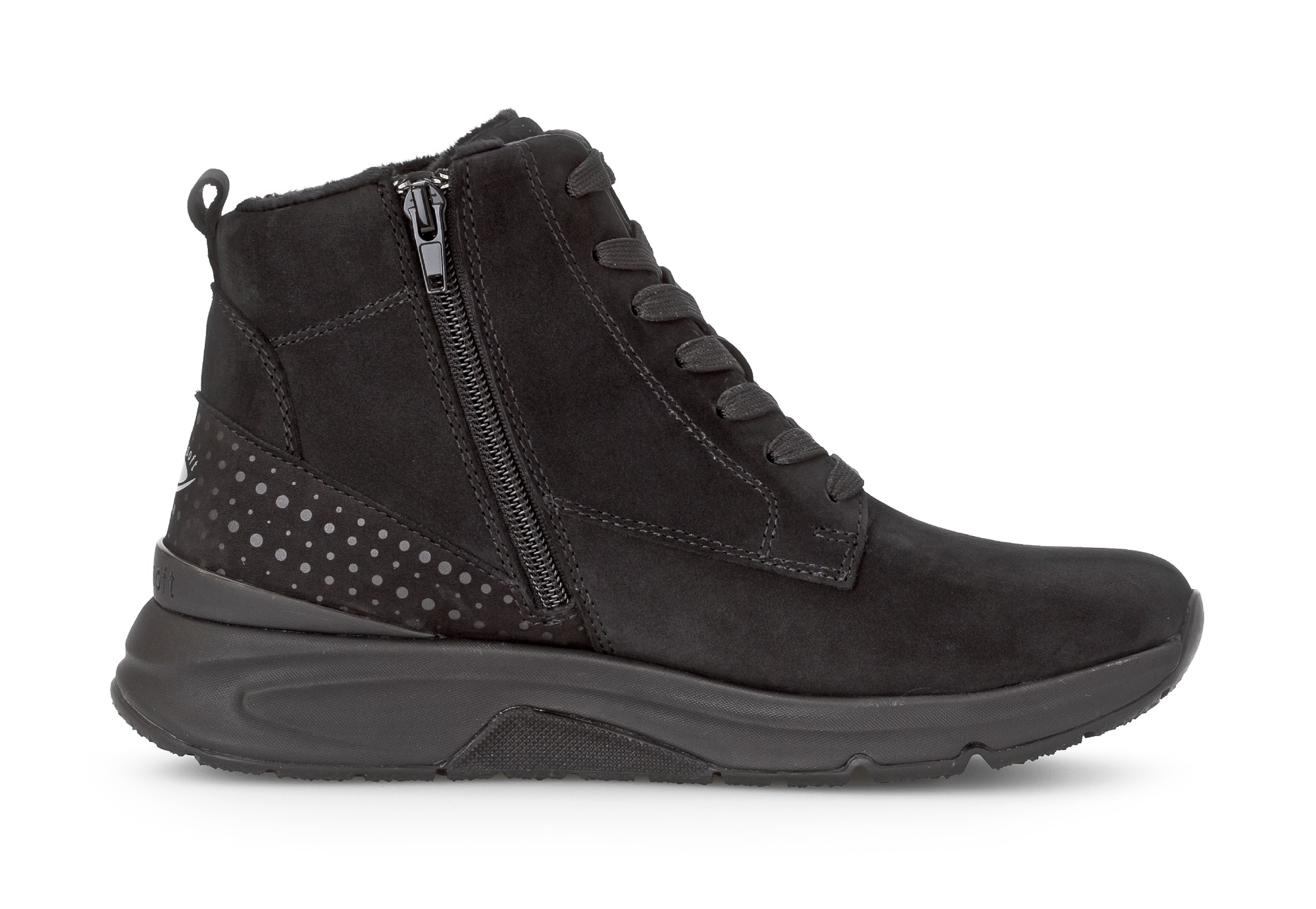 Gabor Rollingsoft Schnürboots, Keilabsatz, Freitzeitschuh, High-Top-Sneaker, Label an der Ferse