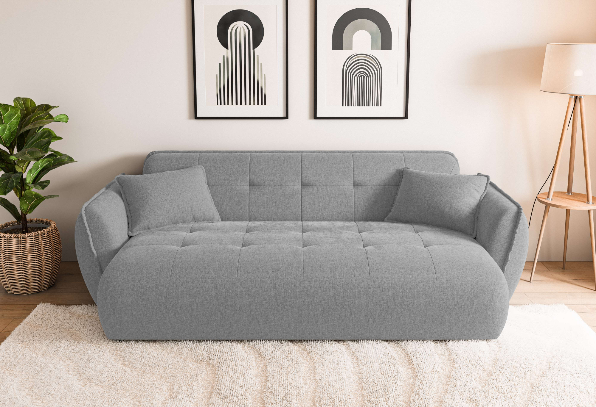 Home affaire Big-Sofa "MIRELDA Design-Sofa mit Steppungen, hoher Sitzkomfort, Breite 251 cm" Sitztiefe 82,5 cm, elegant und bequem, Zierkissen, belastbar bis 480kg