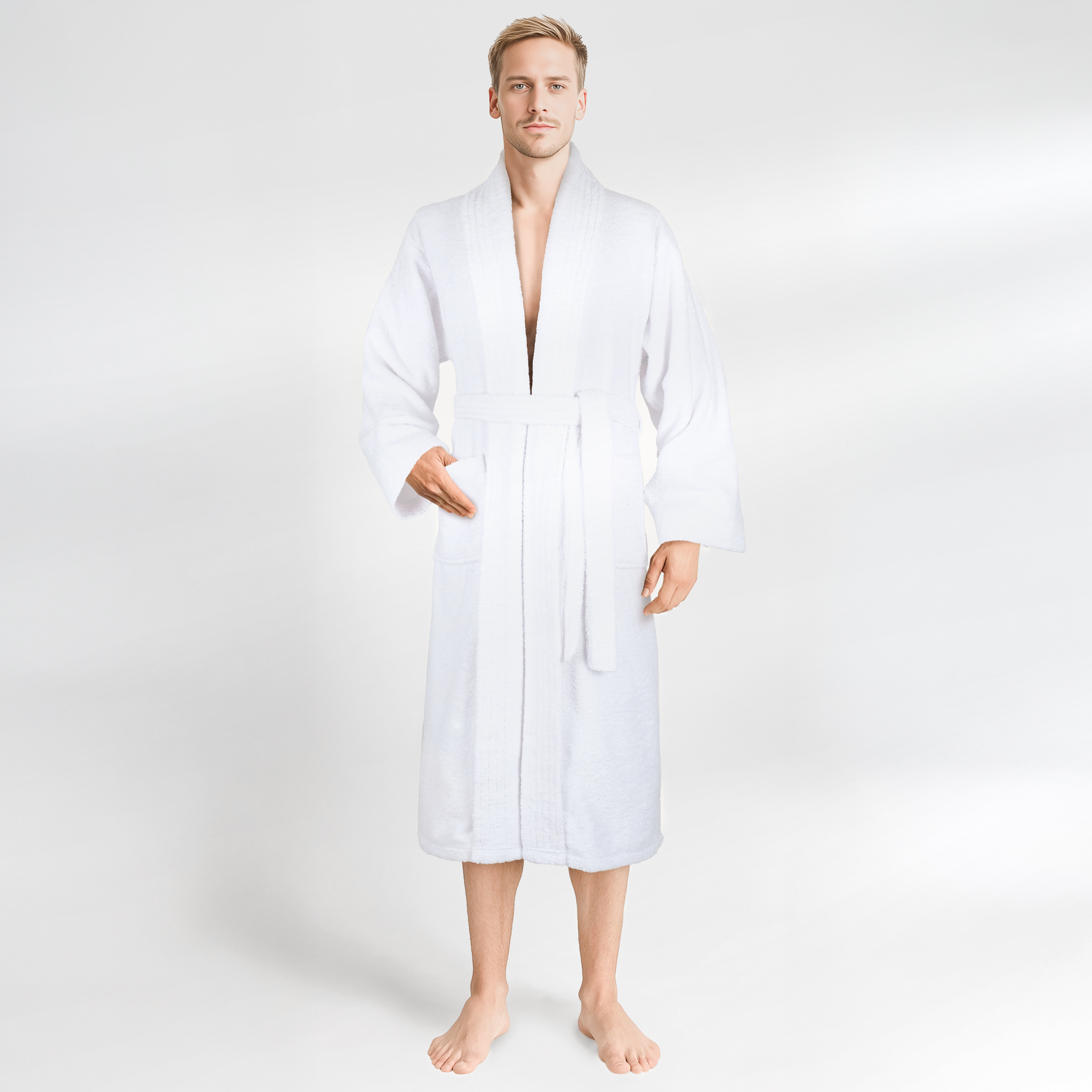 HAMMETEX Herrenbademantel "hergestellt aus 100% Baumwolle – 380 g/m² Frottee, mit Taschen" 1 Stk. saugfähig & Weich
