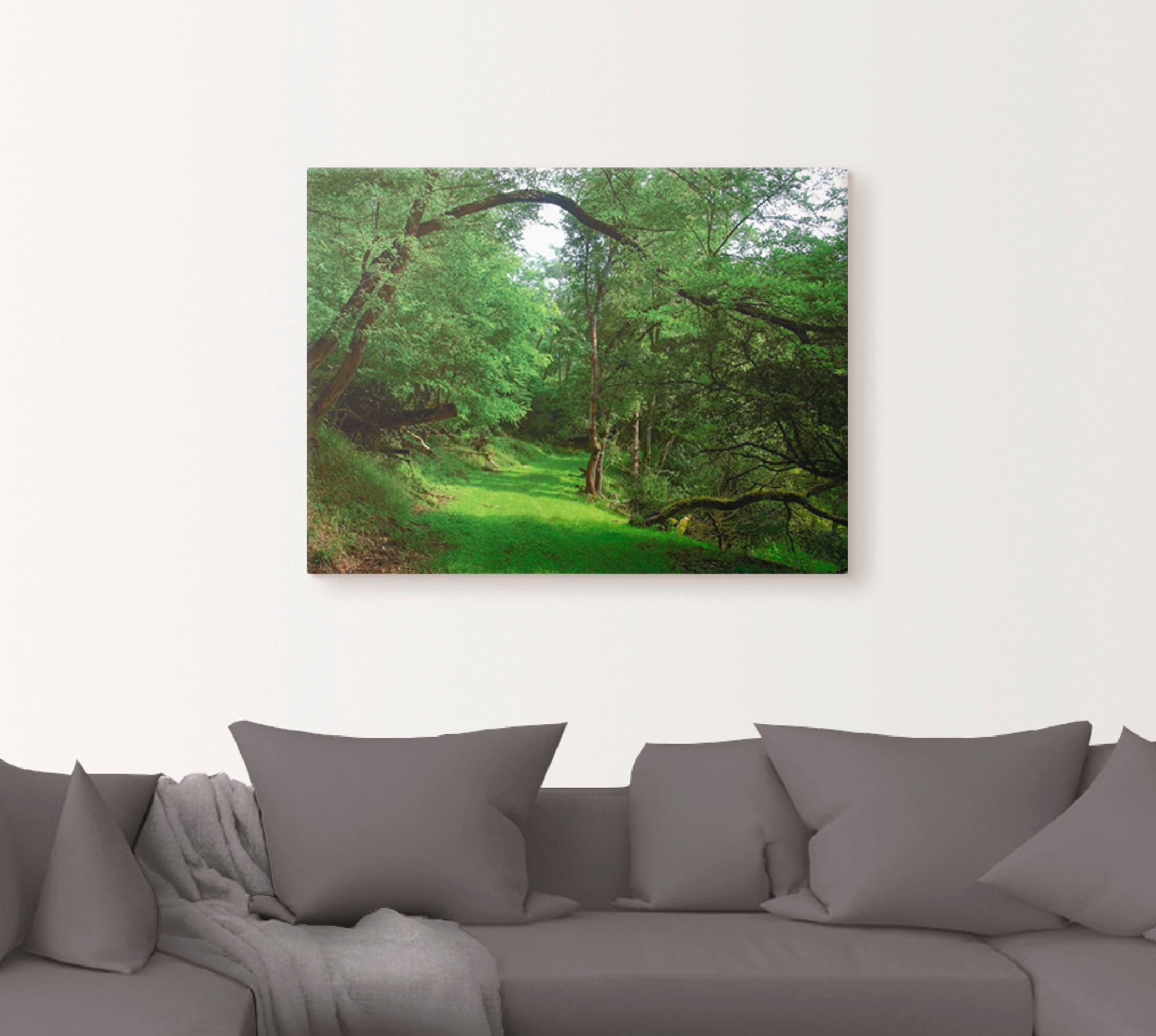 Artland Wandbild »Grüner Weg durch den Wald«, Wald, (1 St.), als Leinwandbild, Poster in verschied. Größen