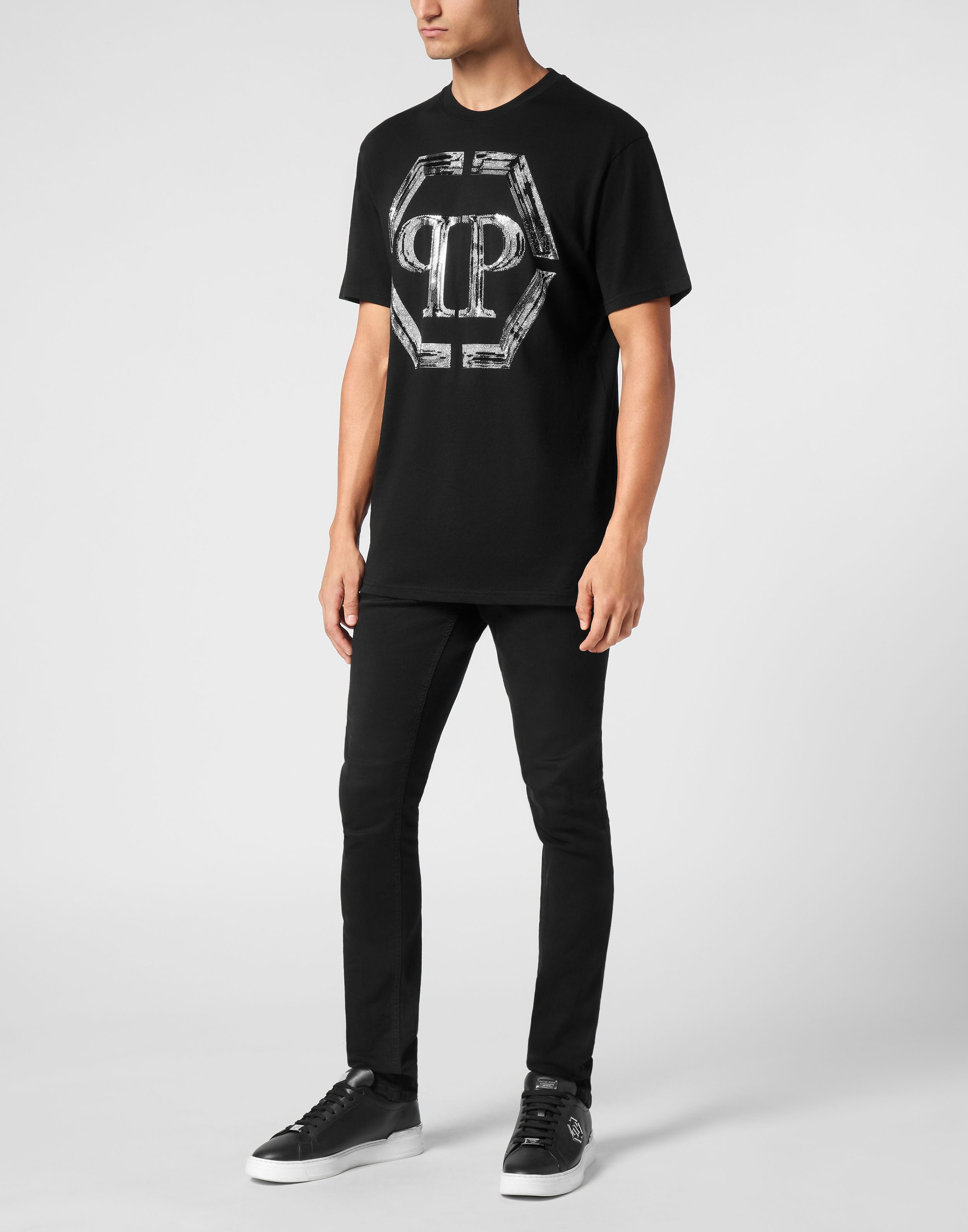 Thumbnail - PHILIPP PLEIN T-Shirt "Hexagon Mit Schmucksteinen"