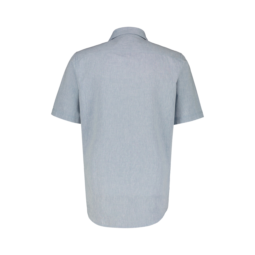 LERROS Kurzarmhemd »LERROS Unifarbenes Baumwoll-Leinenhemd«