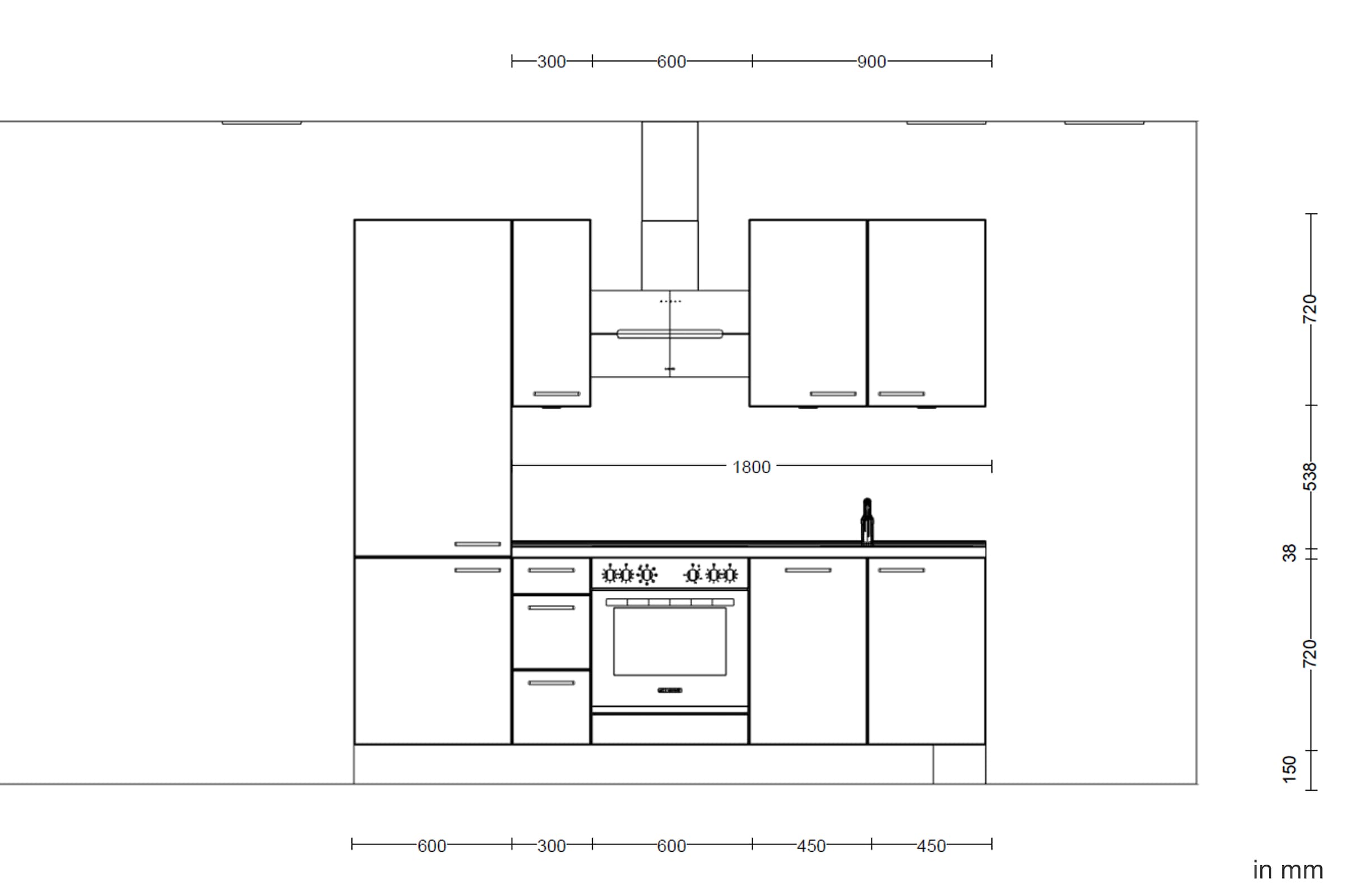 nobilia® Küchenzeile »"Cascada II"«, vormontiert, Breite 240 cm, Ausrichtung wählbar, wahlw. mit E-Geräten