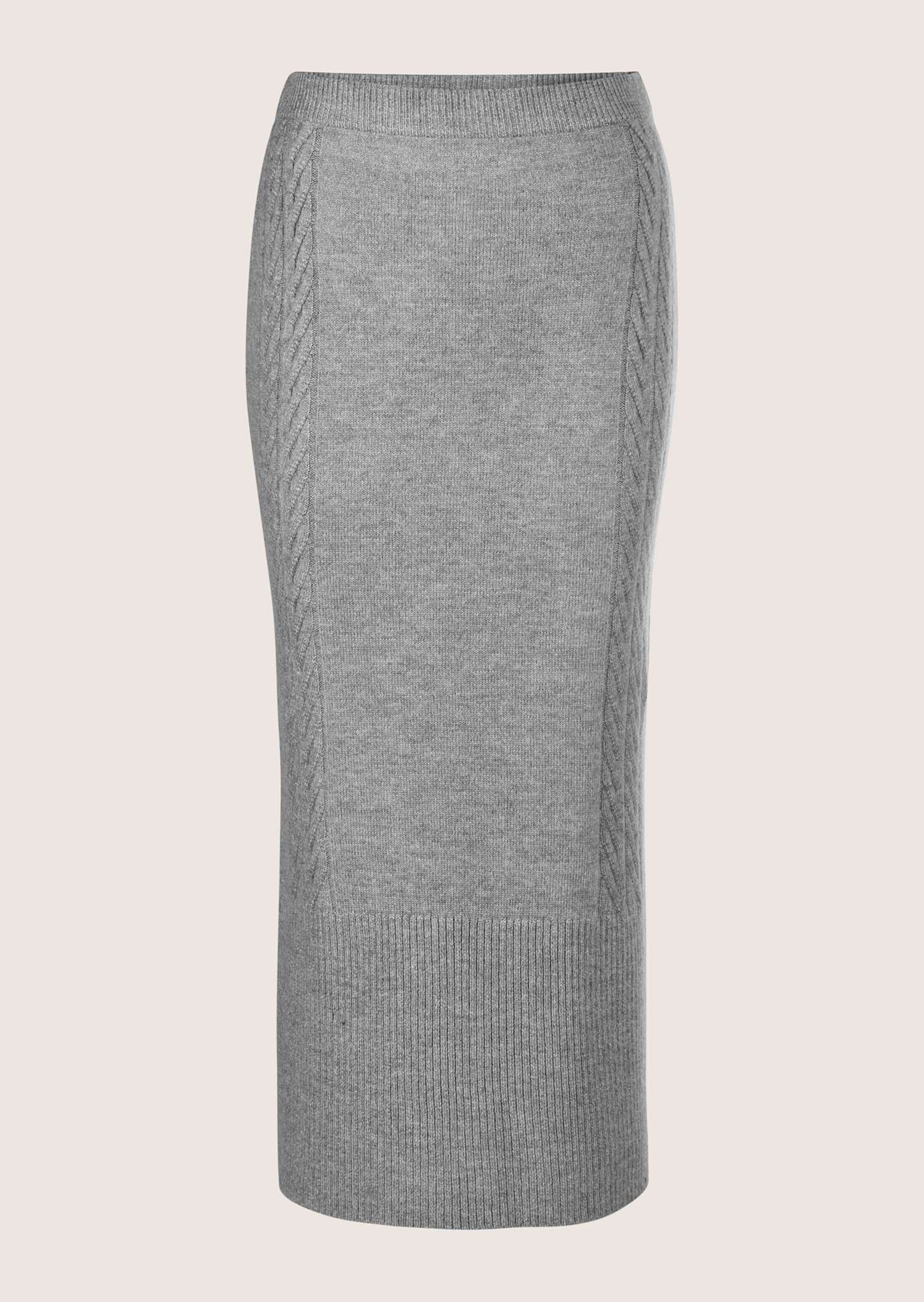 MADELEINE Midirock "Strickrock Eleganter Melange-Rock mit Zopfmuster" Zopfm günstig online kaufen