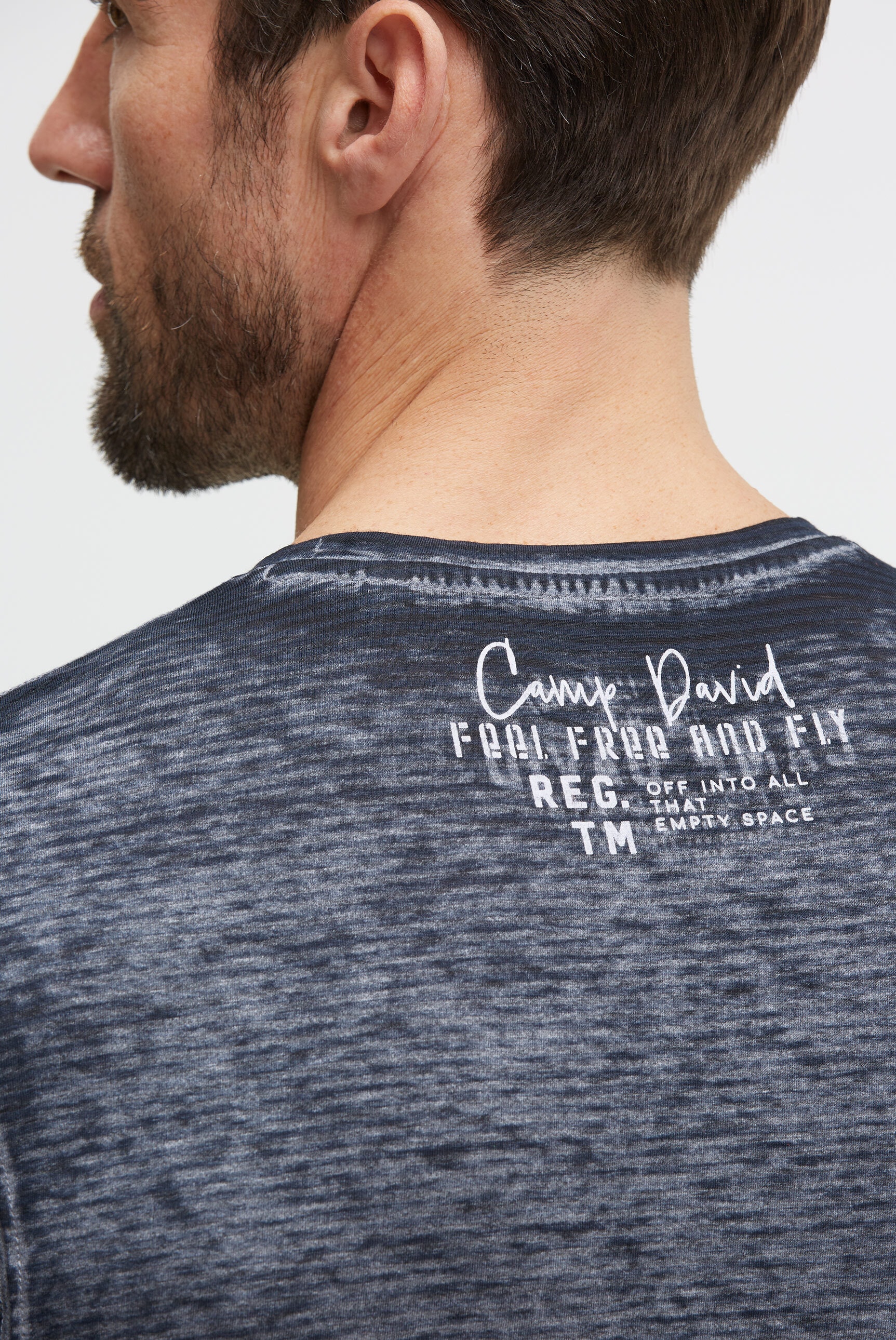 CAMP DAVID Rundhalsshirt mit Ausbrenner-Effekten