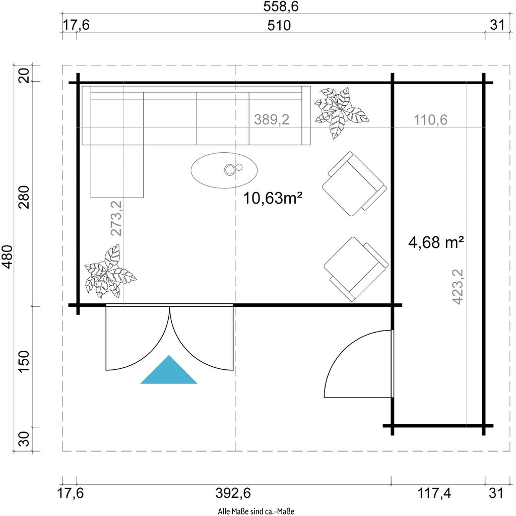 LASITA MAJA Gartenhaus »LITTLE ROCK«, (Set, inkl. Fussbodenbretter zum verlegen)