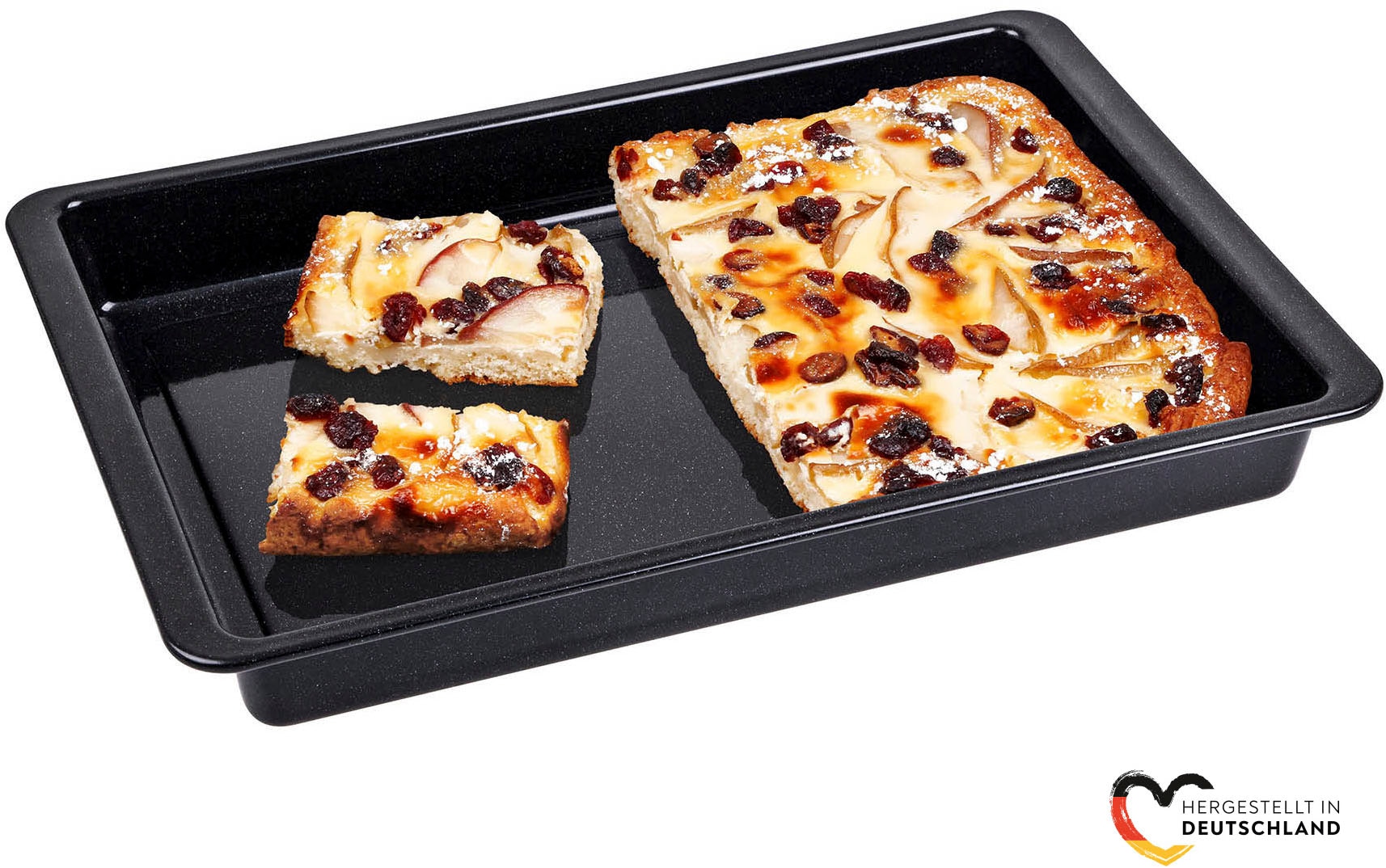 CHG Backblech "Emaille", B/H/T: 29cm x 4cm bis x 42cm, schwarz, Backbleche, Made in Germany