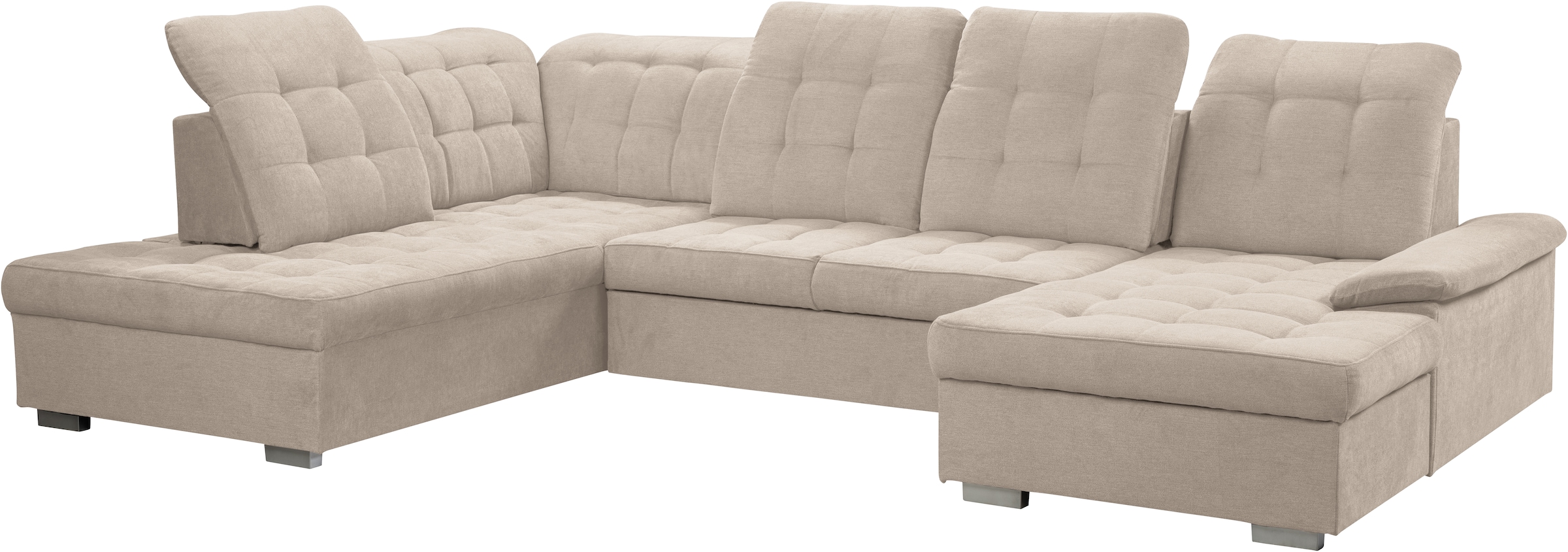 WERK2 Wohnlandschaft »Kordula-New U-Form«, Sofa in U-Form mit Schlaffunktion & Bettkasten, Schlafcouch