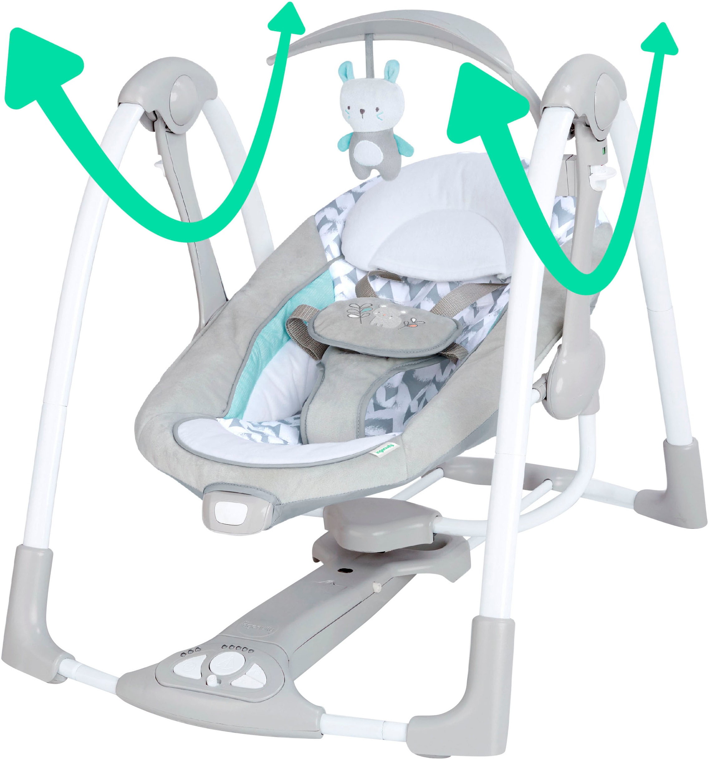 ingenuity Babyschaukel »ConvertMe Swing-2-Seat Portable Swing - Raylan«, mit automatischer Schaukelfunktion und Sound-Effekt