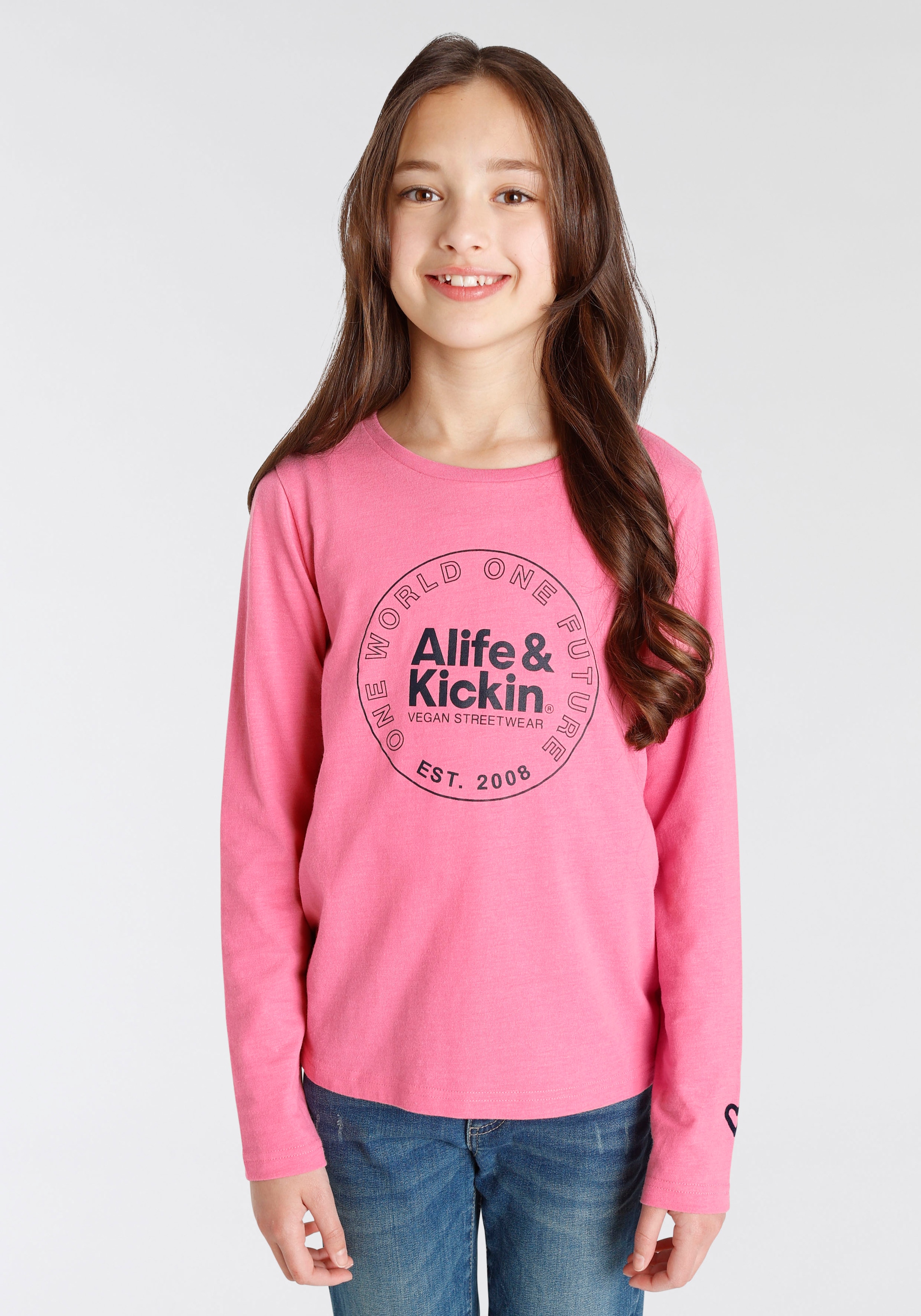 Alife & Kickin Langarmshirt BAUR Druck«, | Logo MARKE! für & NEUE Kickin kaufen »mit Alife Kids