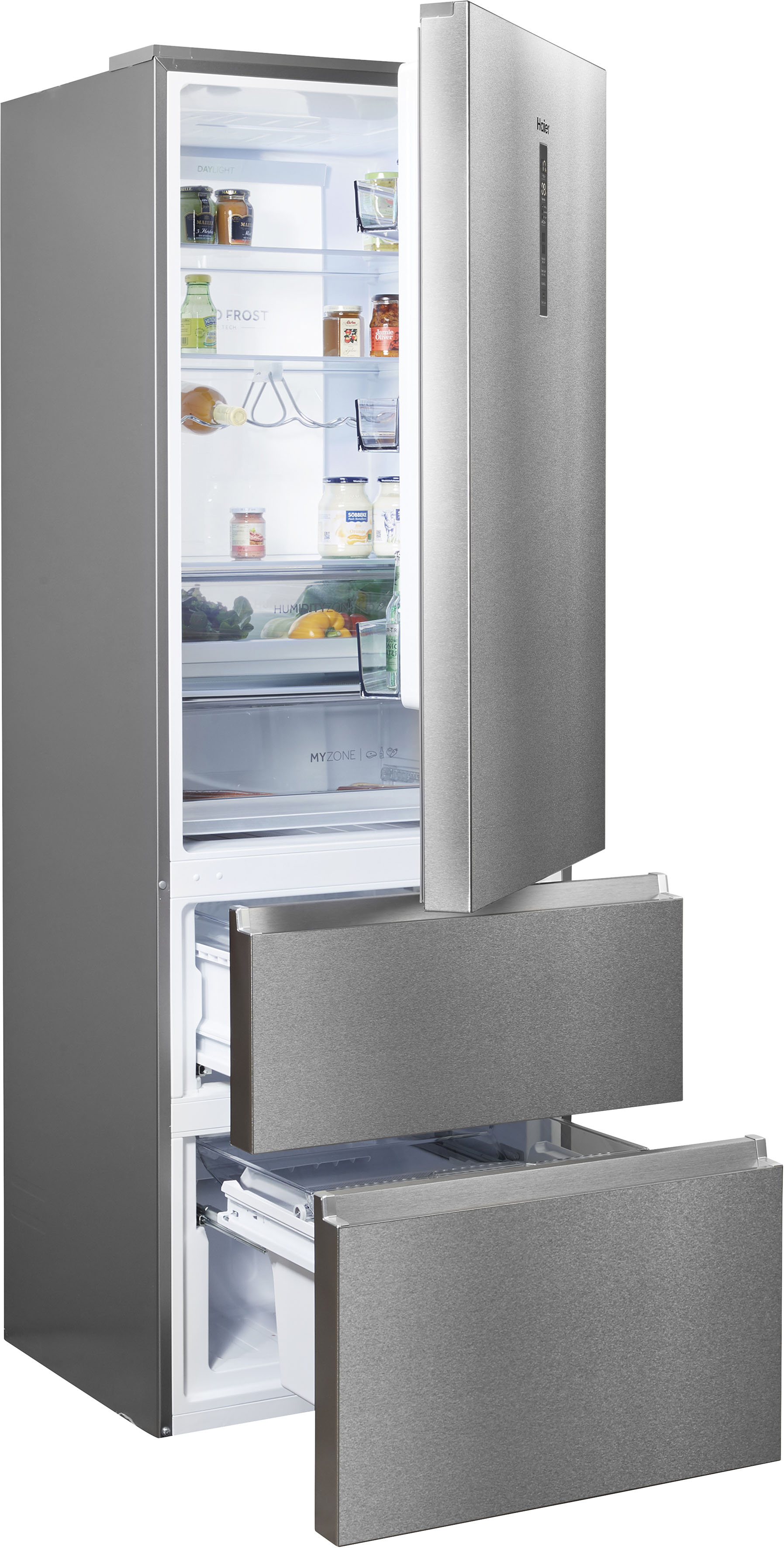 Haier Kühl-/Gefrierkombination, HTW7720ENMP, 200,6 cm hoch, 70 breit E (A bis G) edelstahl Kühl-/Gefrierkombination Kühl-Gefrierkombinationen Kühlschränke Haushaltsgeräte
