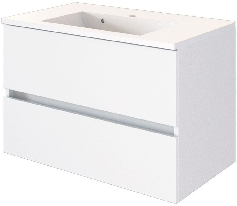 welltime Badmöbel-Set »Welltime Möbel Baabe Waschtisch-Set 3tlg. oder 5tlg.«, (5 St.), gedämpfte Scharniere und Softclose-Funktion, inklusive LED-Beleuchtung