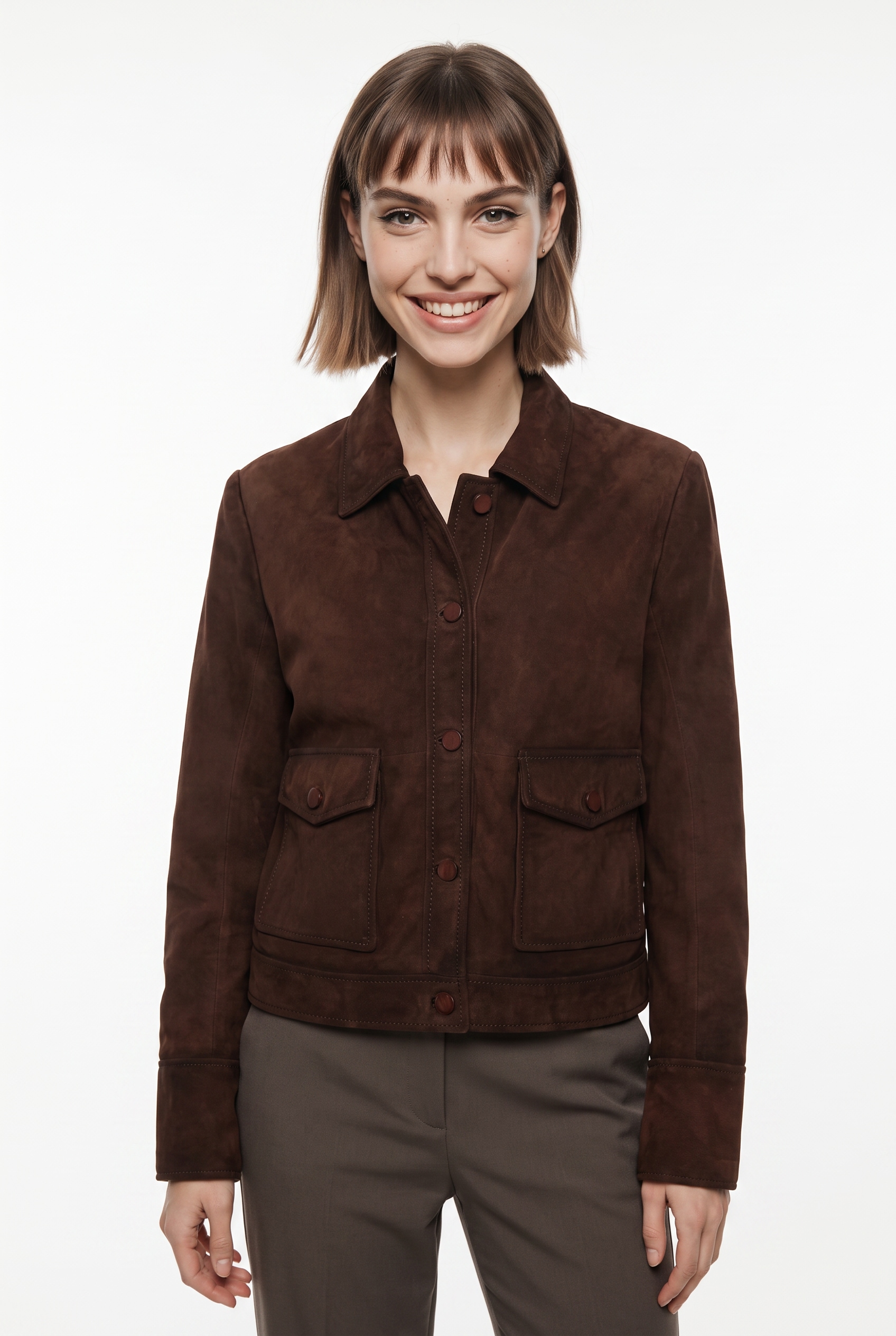 Mauritius Lederjacke "MWAristea" aus Wildleder, Umlegekragen