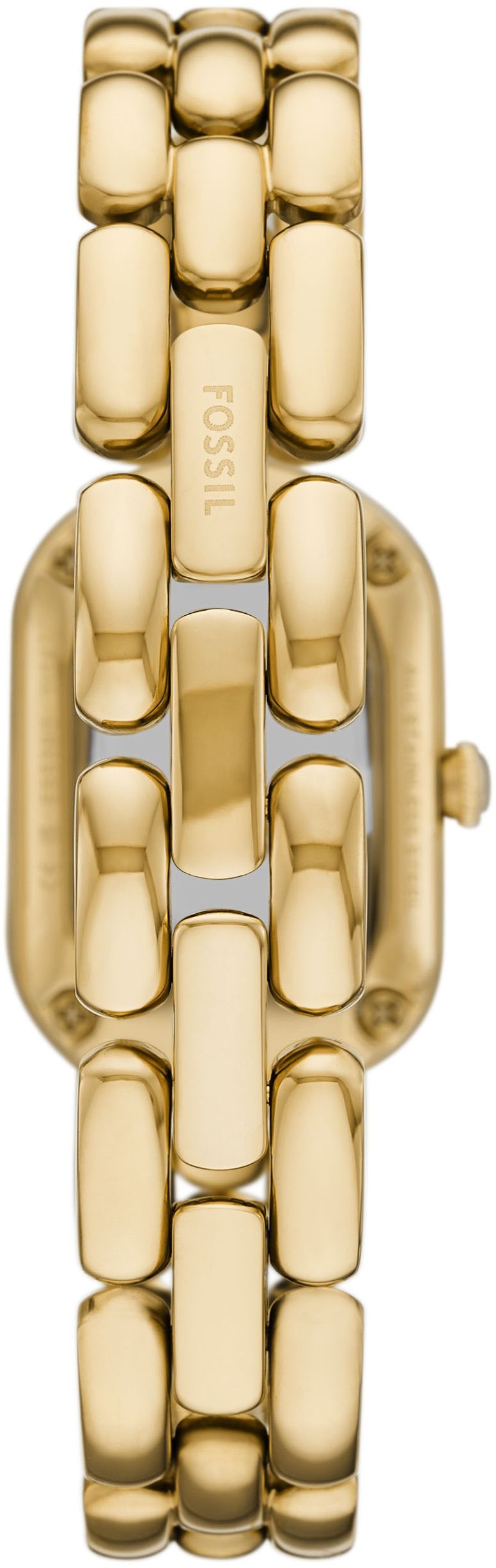 Fossil Quarzuhr »SLOAN«, Armbanduhr, Damenuhr, Edelstahlarmband, analog, Glasstein