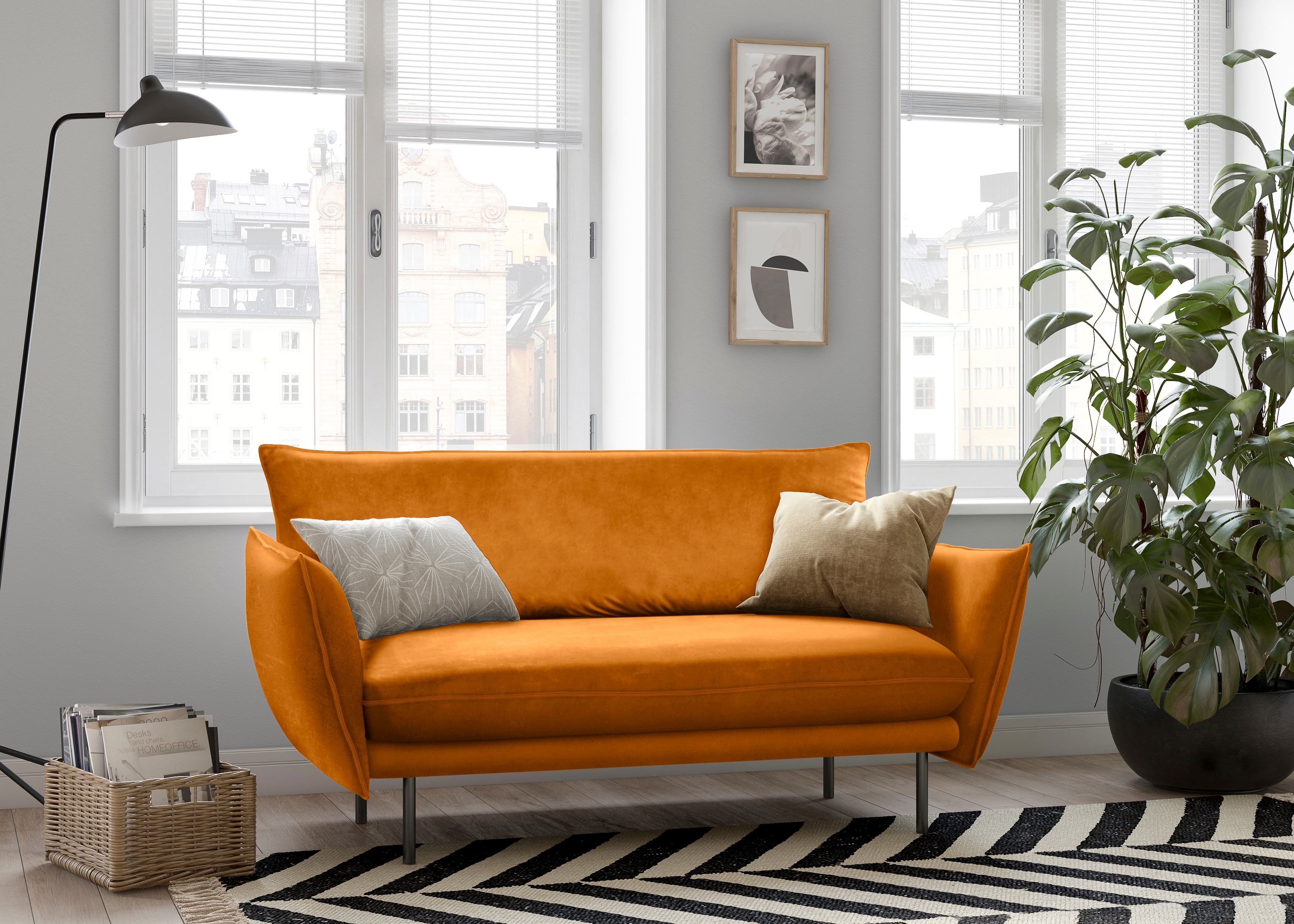 OTTO home 2-Sitzer "Stine" Besonderes Design durch Kissenoptik und Keder