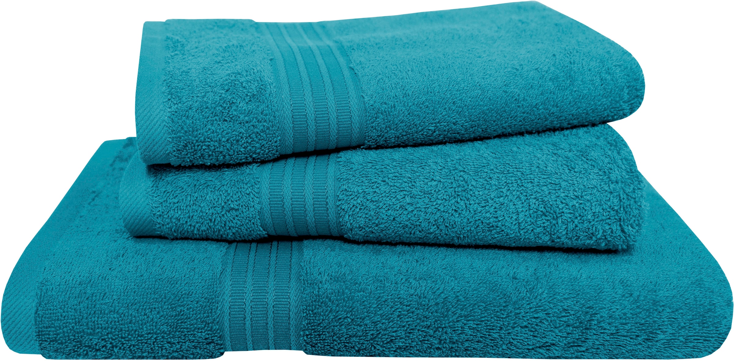Dyckhoff Handtuch Set "Siena" Set 3 Stk. Frottier mit Bordüre; 2 Handtücher (50x100cm), 1 Duschtuch (70x140cm)