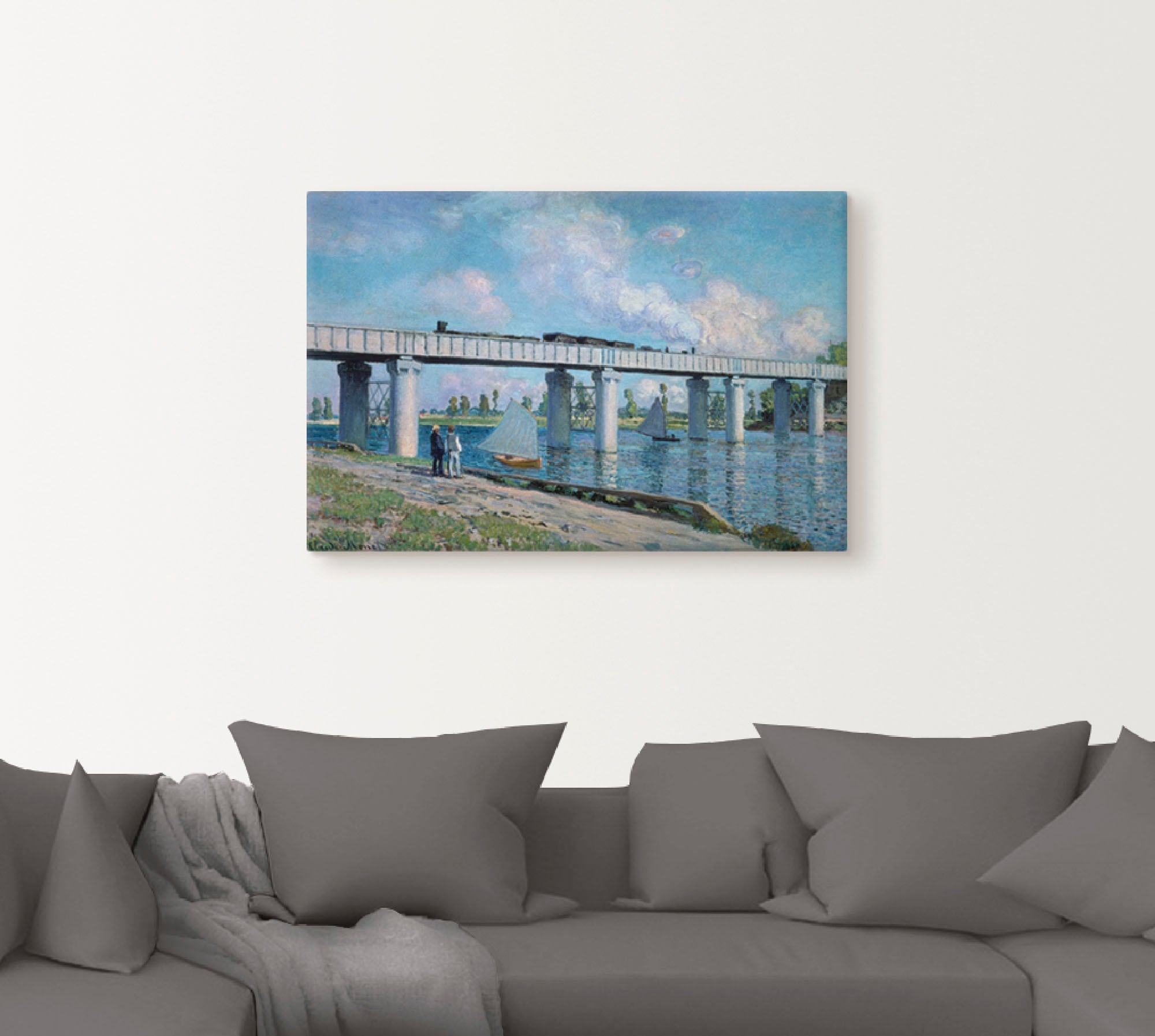 Artland Leinwandbild »Die Eisenbahnbrücke von Argenteuil.«, Brücken, (1 St.), auf Keilrahmen gespannt