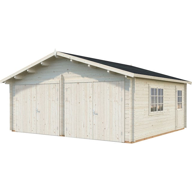 Palmako Garage »Roger«, BxTxH: 629x565x310 cm, mit Holztor, naturbelassen  auf Raten | BAUR