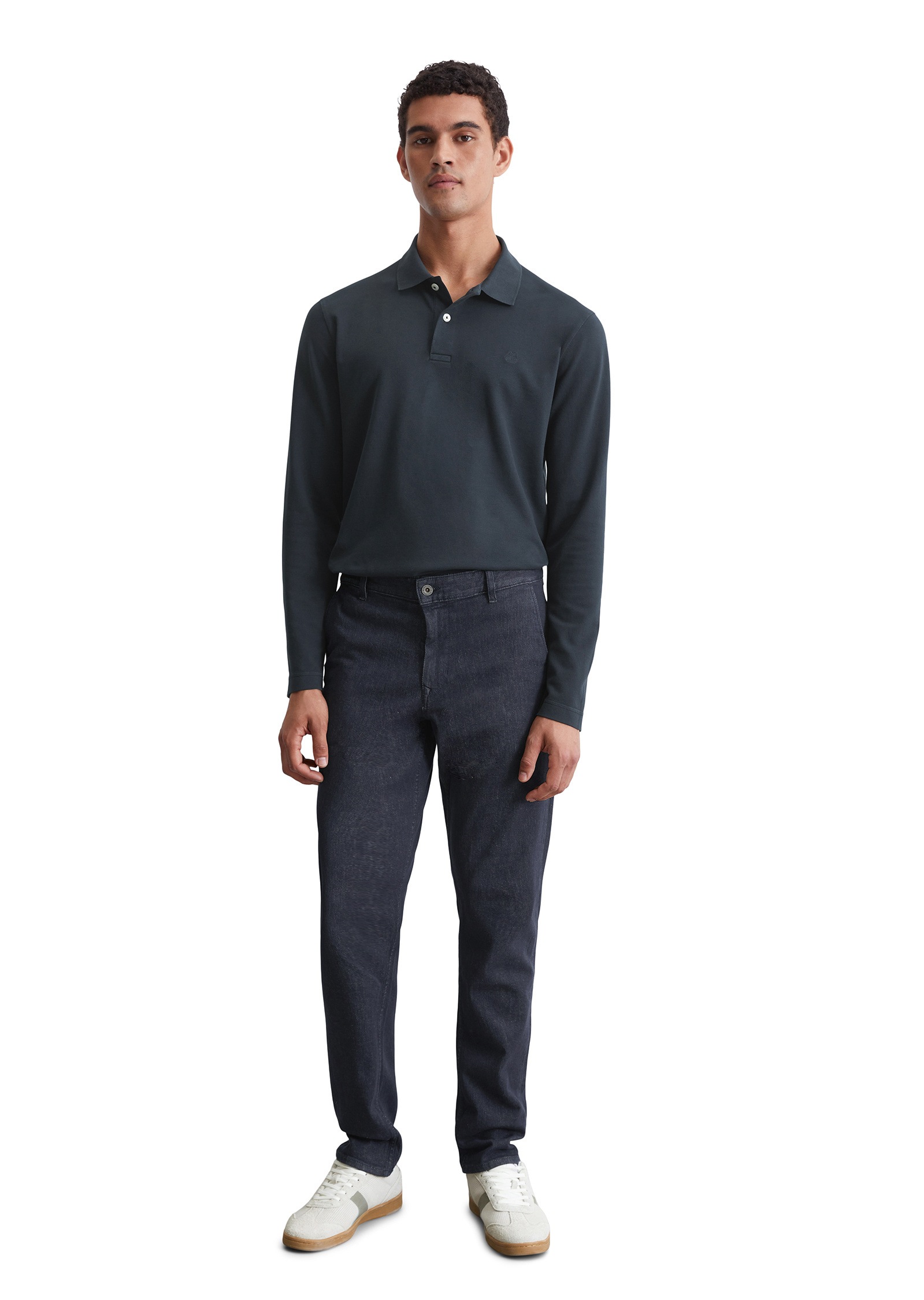 Marc O'Polo Langarm-Poloshirt »aus Bio-Baumwolle mit Elasthan«