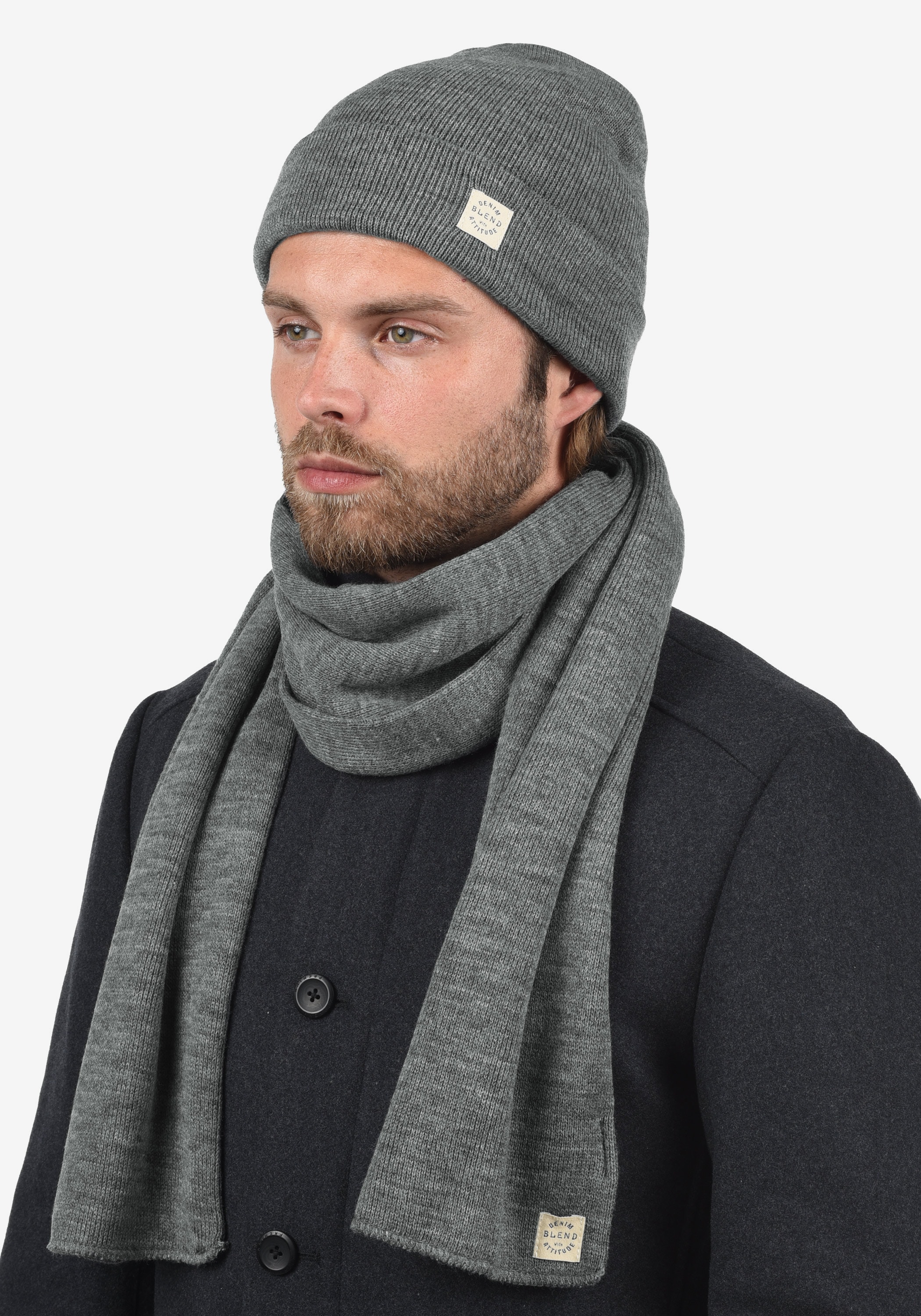 Blend Strickschal »BHScar« Schal mit Logobadge