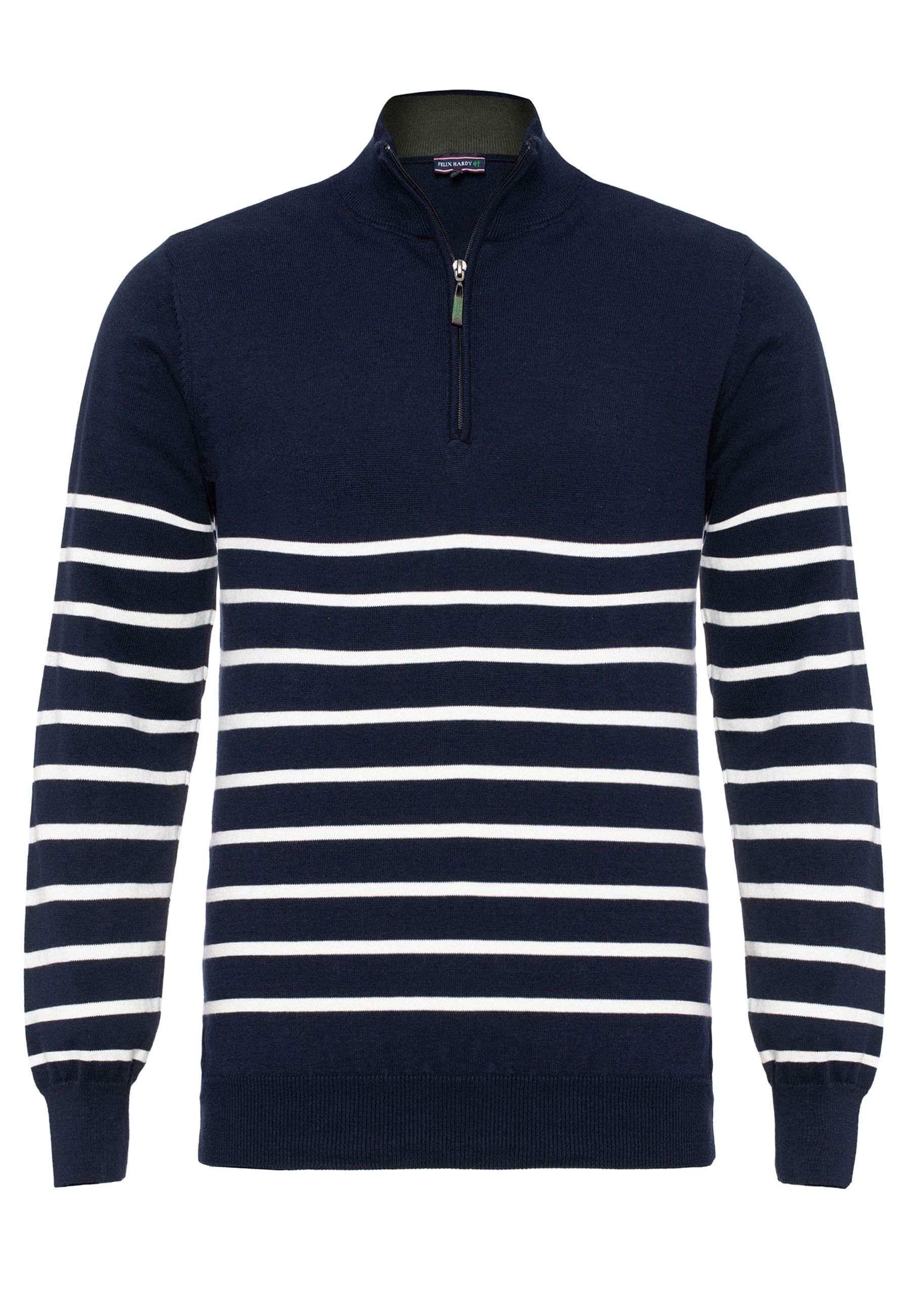 Felix Hardy Stehkragenpullover »Gestreifter Pullover mit halbem Reißverschluss«