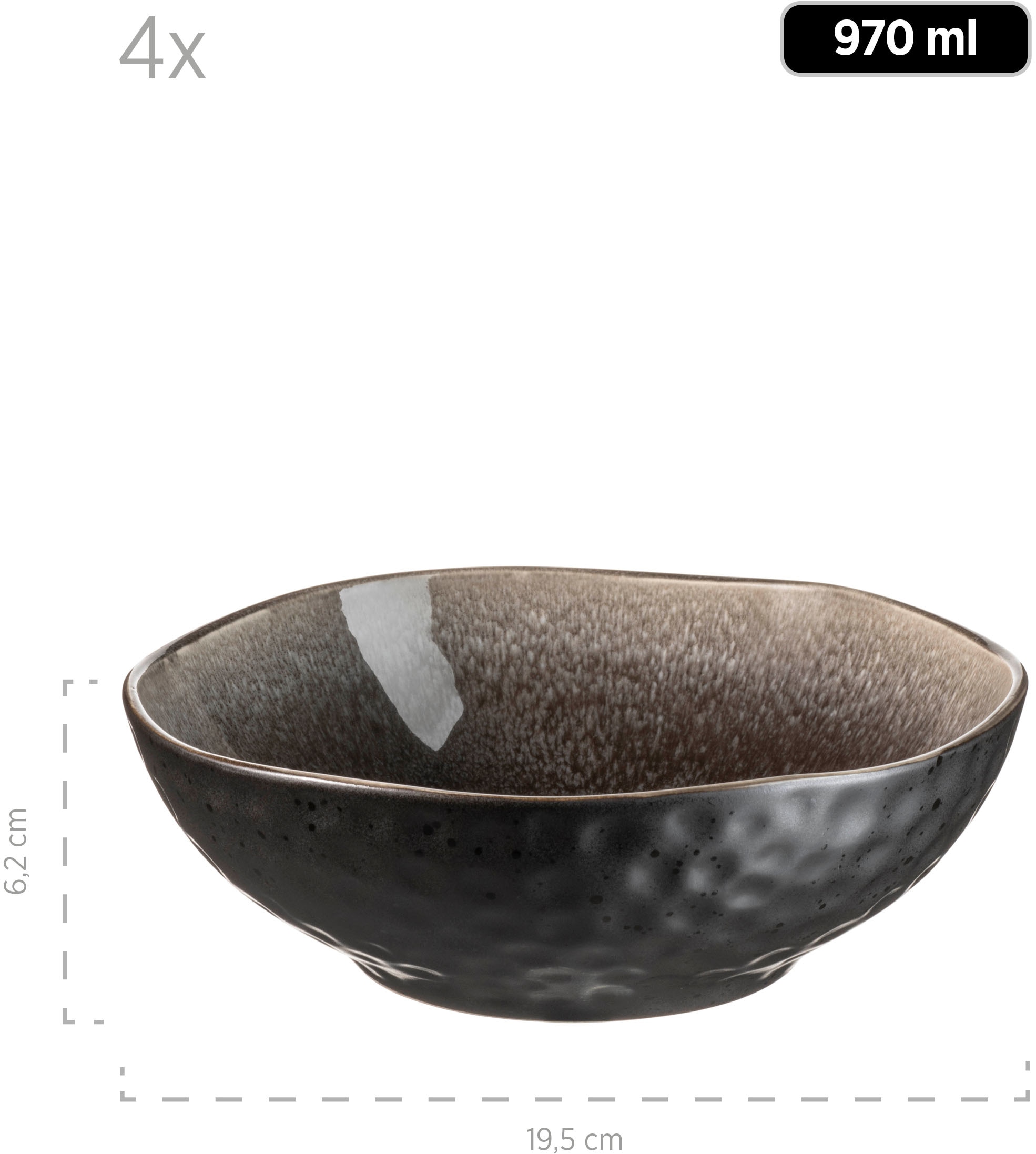 MÄSER Schale »NIARA ORGANIC, Schüssel-Set, Keramik« 9 Stk. aus Keramik