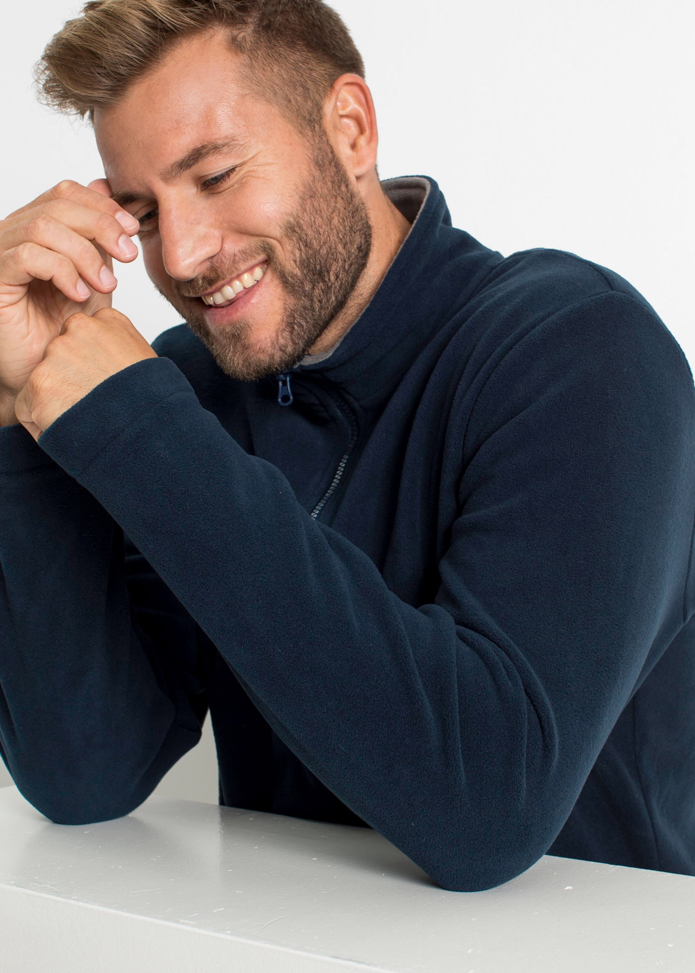 bonprix Fleecejacke »Fleecejacke« ohne Kapuze mit Reißverschluss und Stehkragen