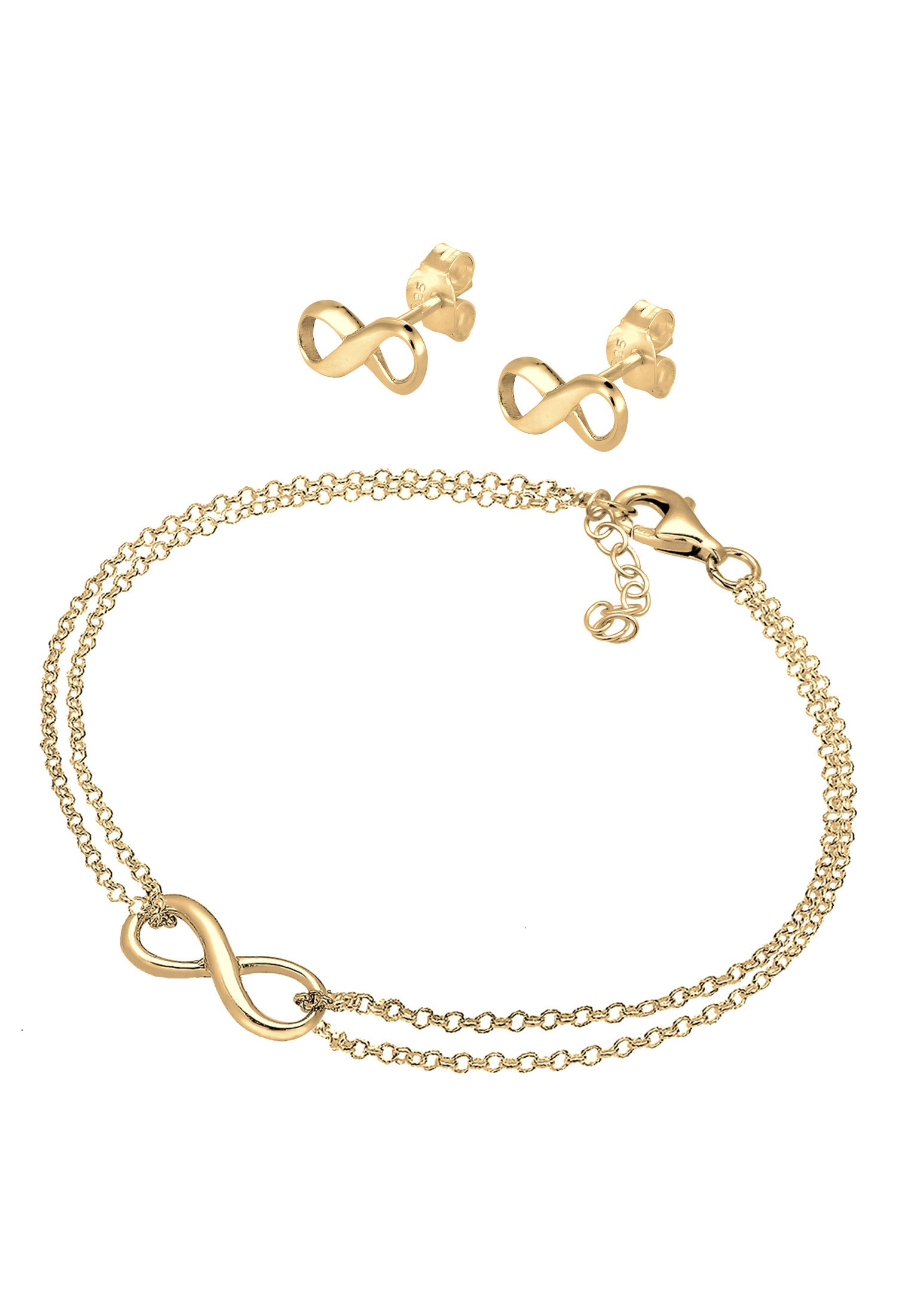 Elli Schmuckset »Infinity Symbol Armband Ohrstecker Set 925 Silber«