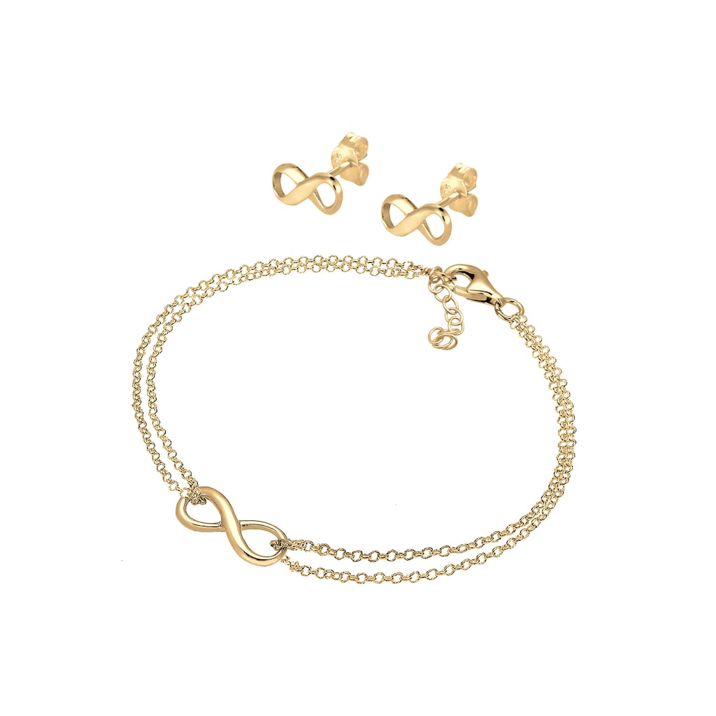 Elli Schmuckset »Infinity Symbol Armband Ohrstecker Set 925 Silber«