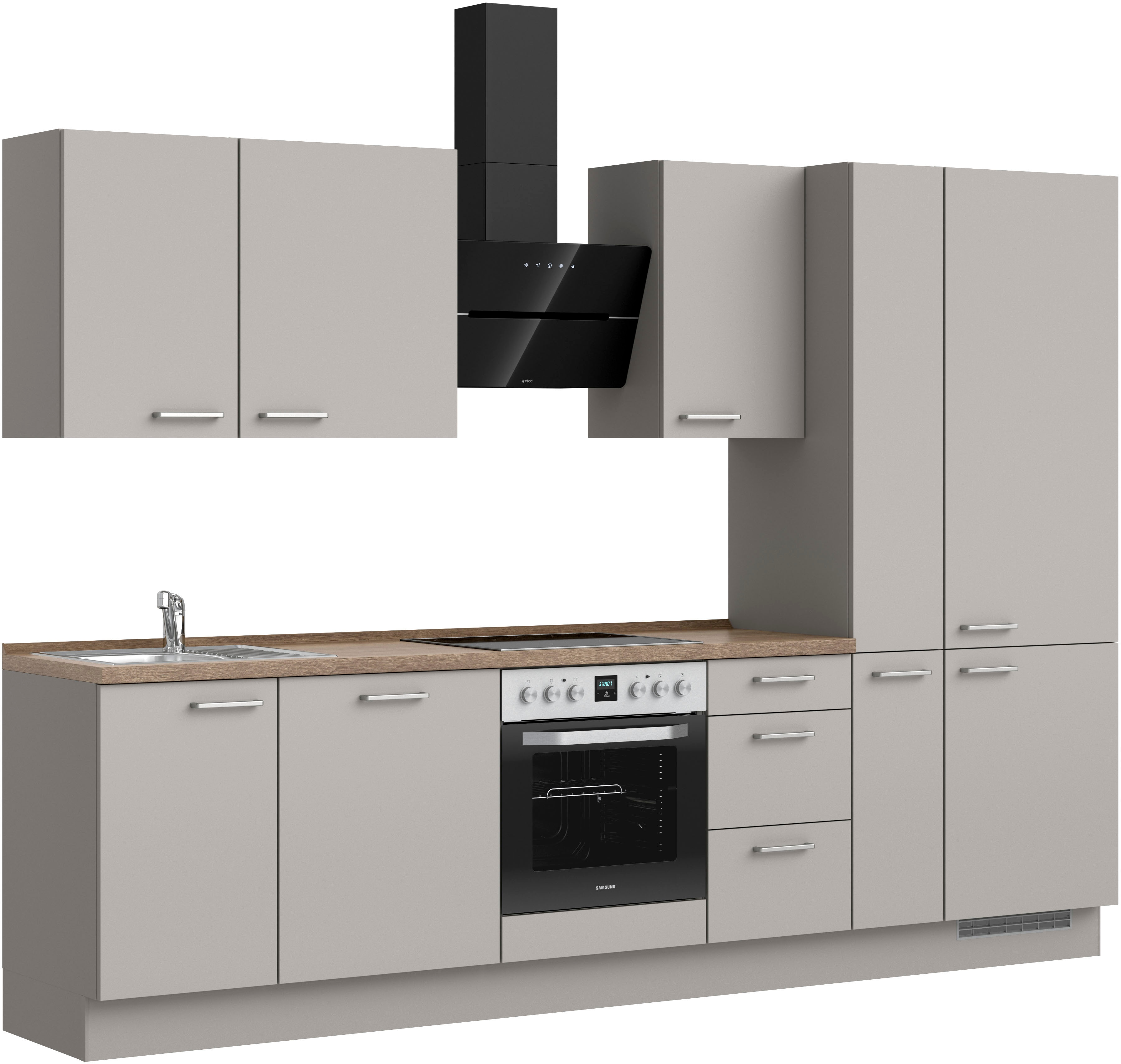 nobilia Küchenzeile ""Touch II", NEU: individuell anpassbar mit gratis Profi-Beratung" vormontiert, Breite 300 cm, Ausrichtung wählbar, wahlw. mit E-Geräten