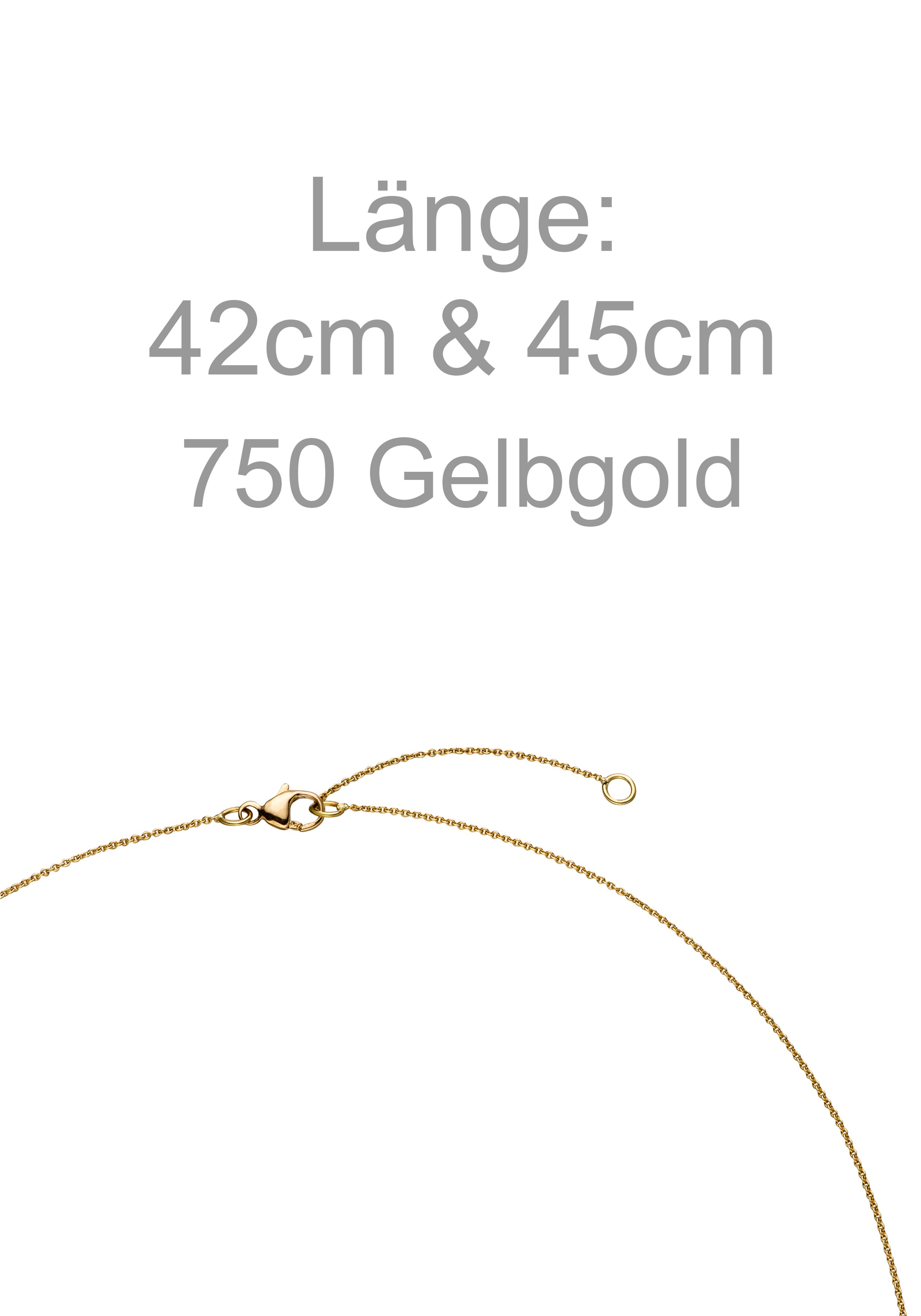 JOBO Collier »Kette mit Tropfen-Anhänger« 750 Gold mit Diamant 42-45 cm