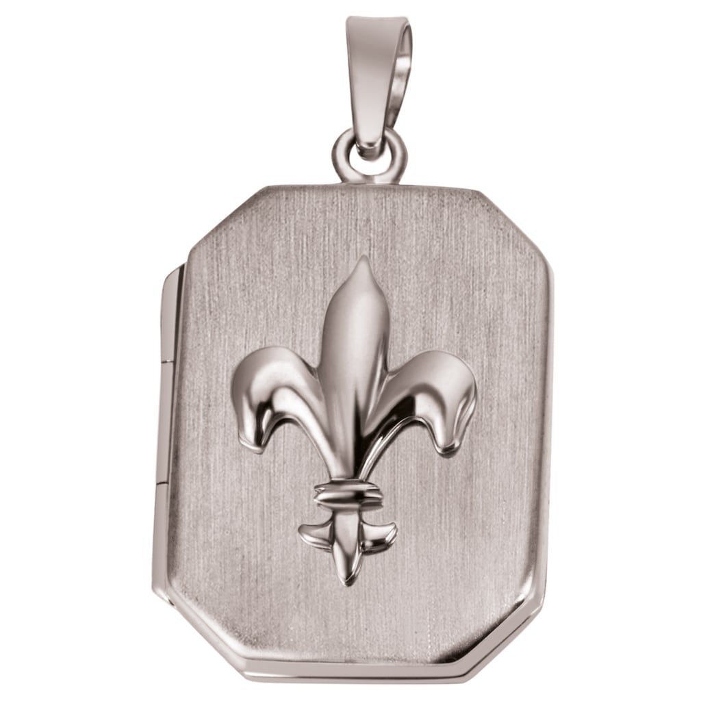 Firetti Medallionanhänger »Fleur de Lis rhodiniert matt«
