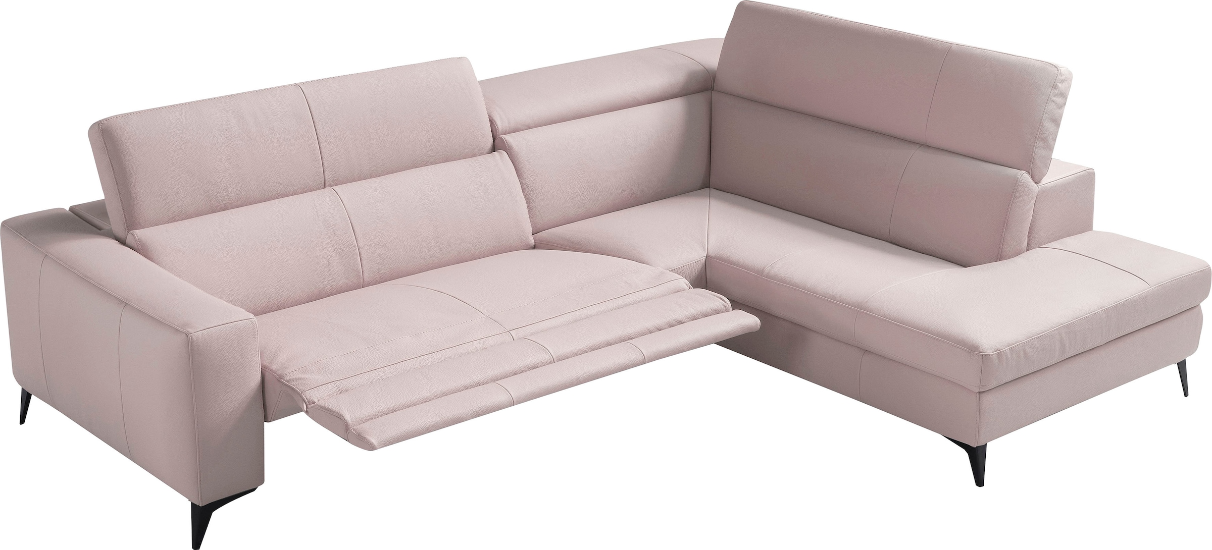 Egoitaliano Ecksofa "Edith, Designsofa mit hohem Sitzkomfort, Breite 269cm, L-Form" inkl. elektrischer Relaxfunktion und manuell verstellbaren Kopfteilen
