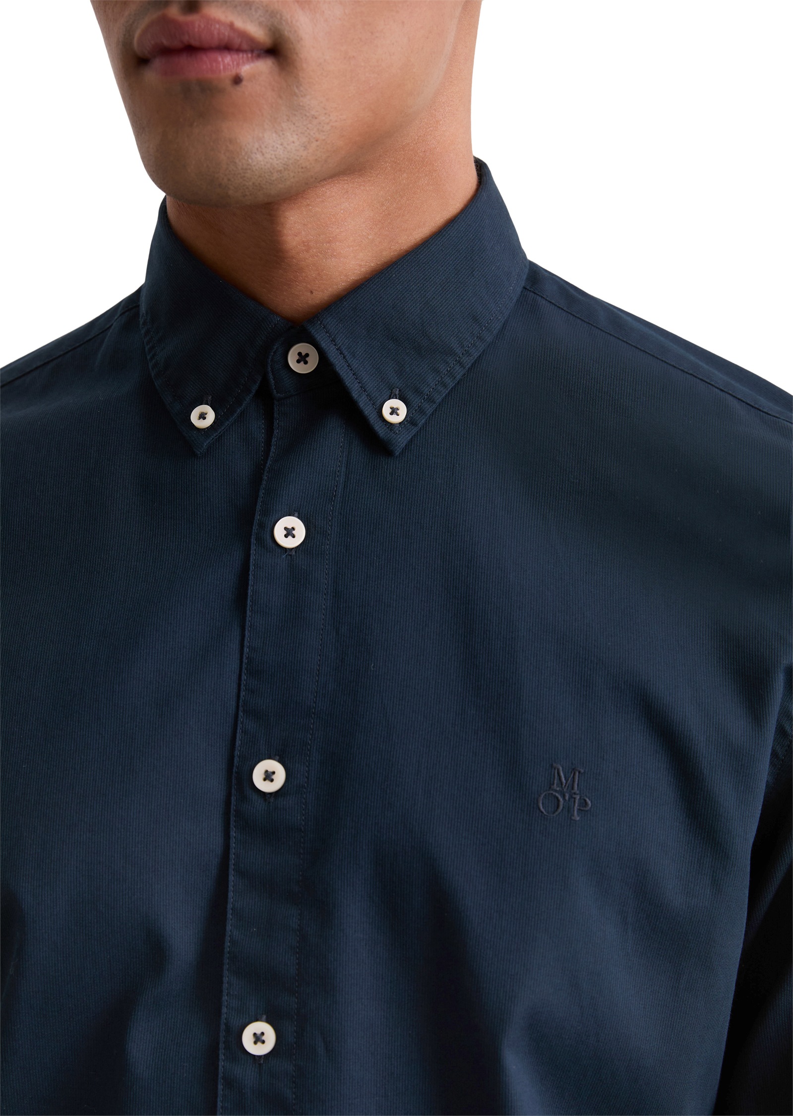 Thumbnail - Marc OPolo Langarmhemd regular fit aus Bio-Baumwolle, Button-down-Kragen, mit Struktur