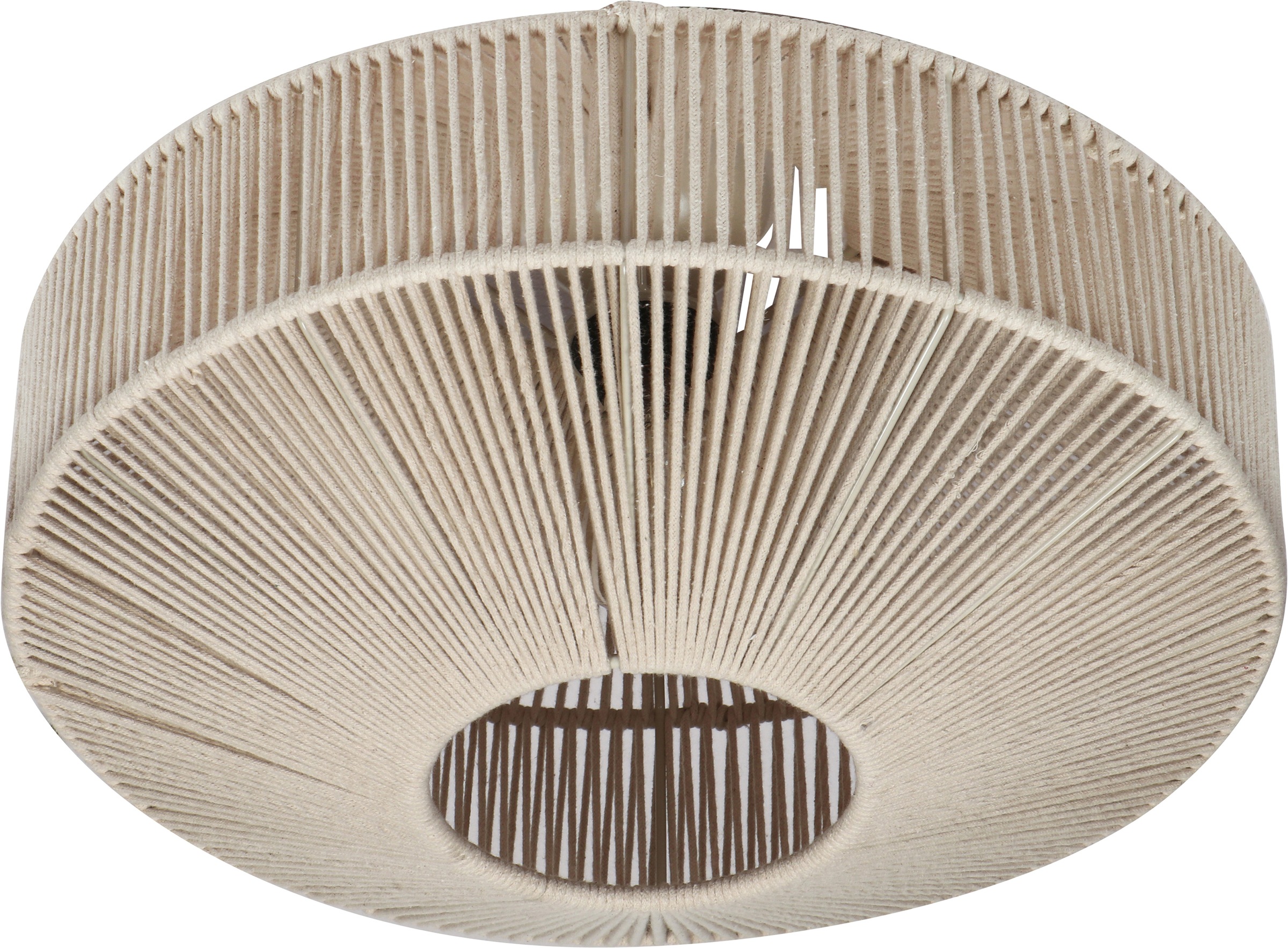 TRIO Leuchten Deckenleuchte »SVEA, Deckenlampe beige aus Baumwolle im Boho-Look Ø 46cm Höhe 31 cm« E27 1 Stk. warmweiß - kaltweiß Deckenleuchte Schlafzimmer / Wohnzimmer exkl 1x E27 max 10W