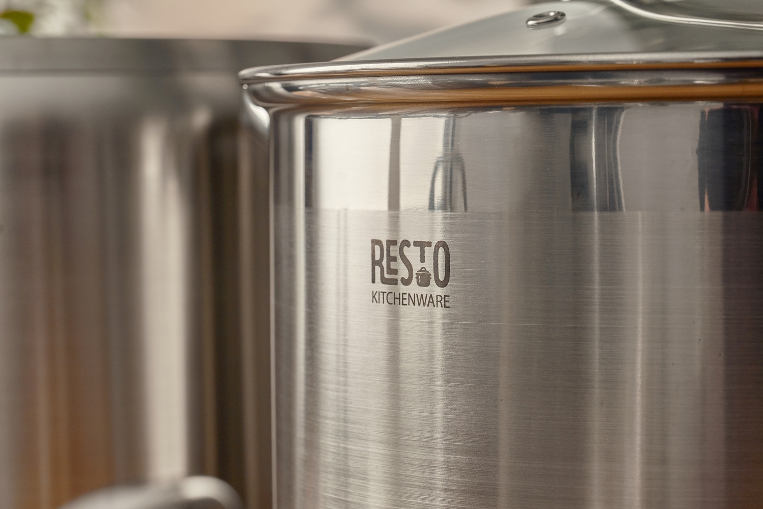 RESTO Kitchenware Kochtopf »Libra, Universaltopf energiesparend und spülmaschinenfest«, Edelstahl 18/10, (2 tlg.), Induktion, für alle Herdarten geeignet mit hitzebeständigem Glasdeckel