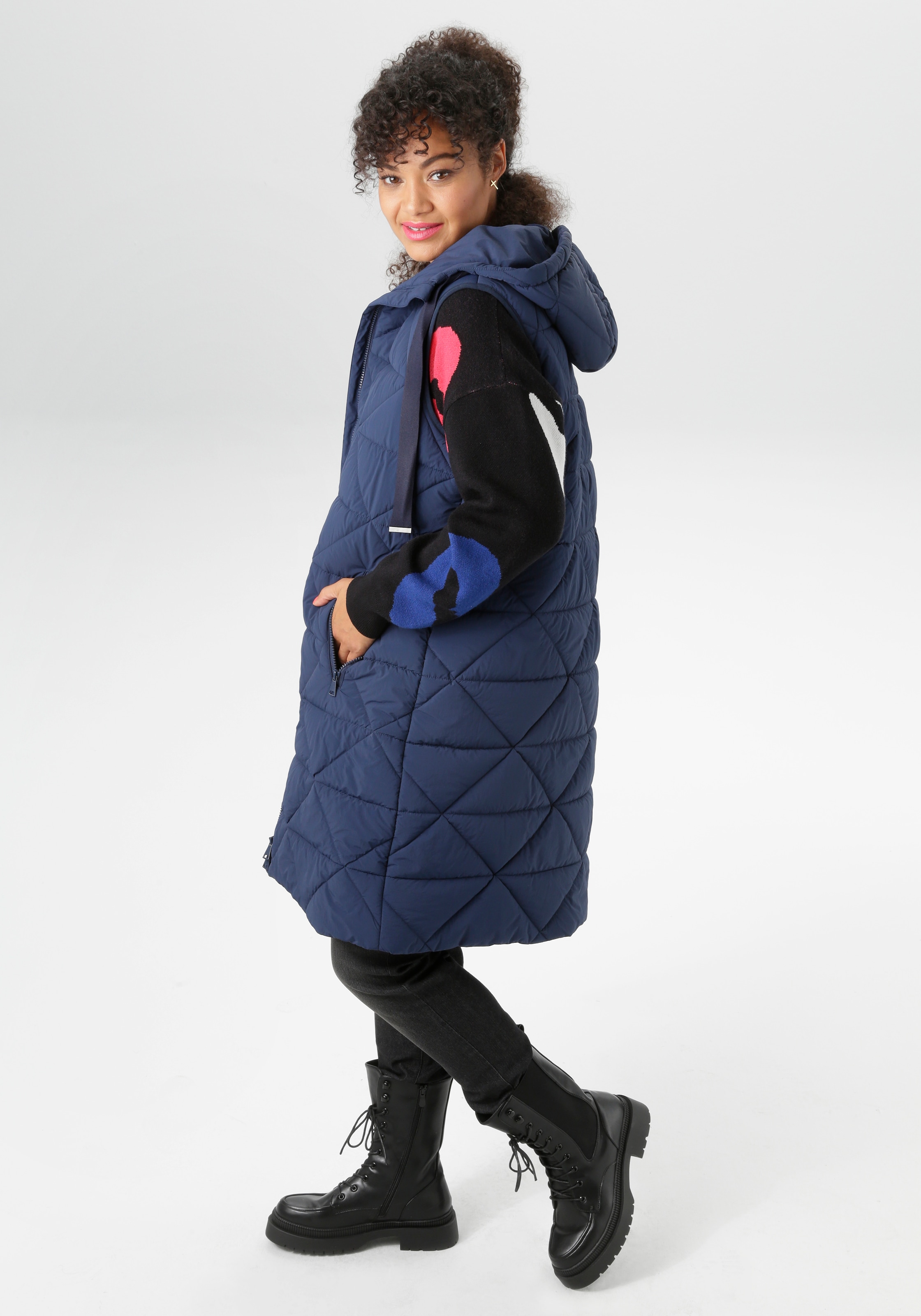 Aniston PLUS Steppweste, trendige wattierte Steppweste - NEUE KOLLEKTION
