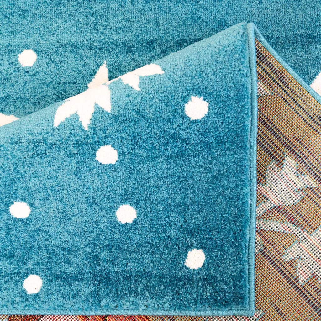 Wohnen Teppiche Carpet City Kinderteppich »Moda Kids 1513«, rechteckig, 11 mm Höhe, Eulen Motiv, Kurzflor türkis